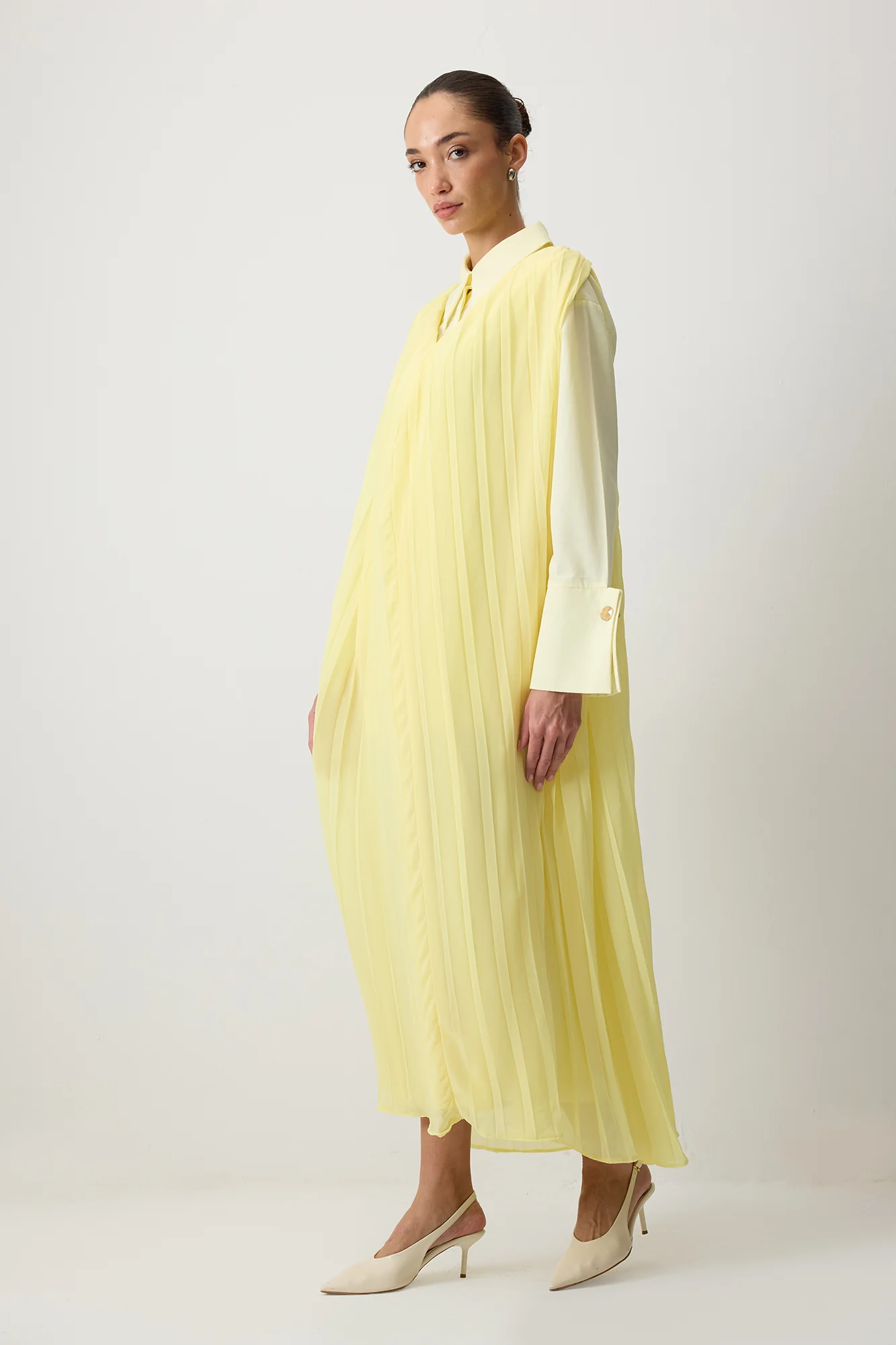 PLEATED CHIFFON DRESS - Image 4