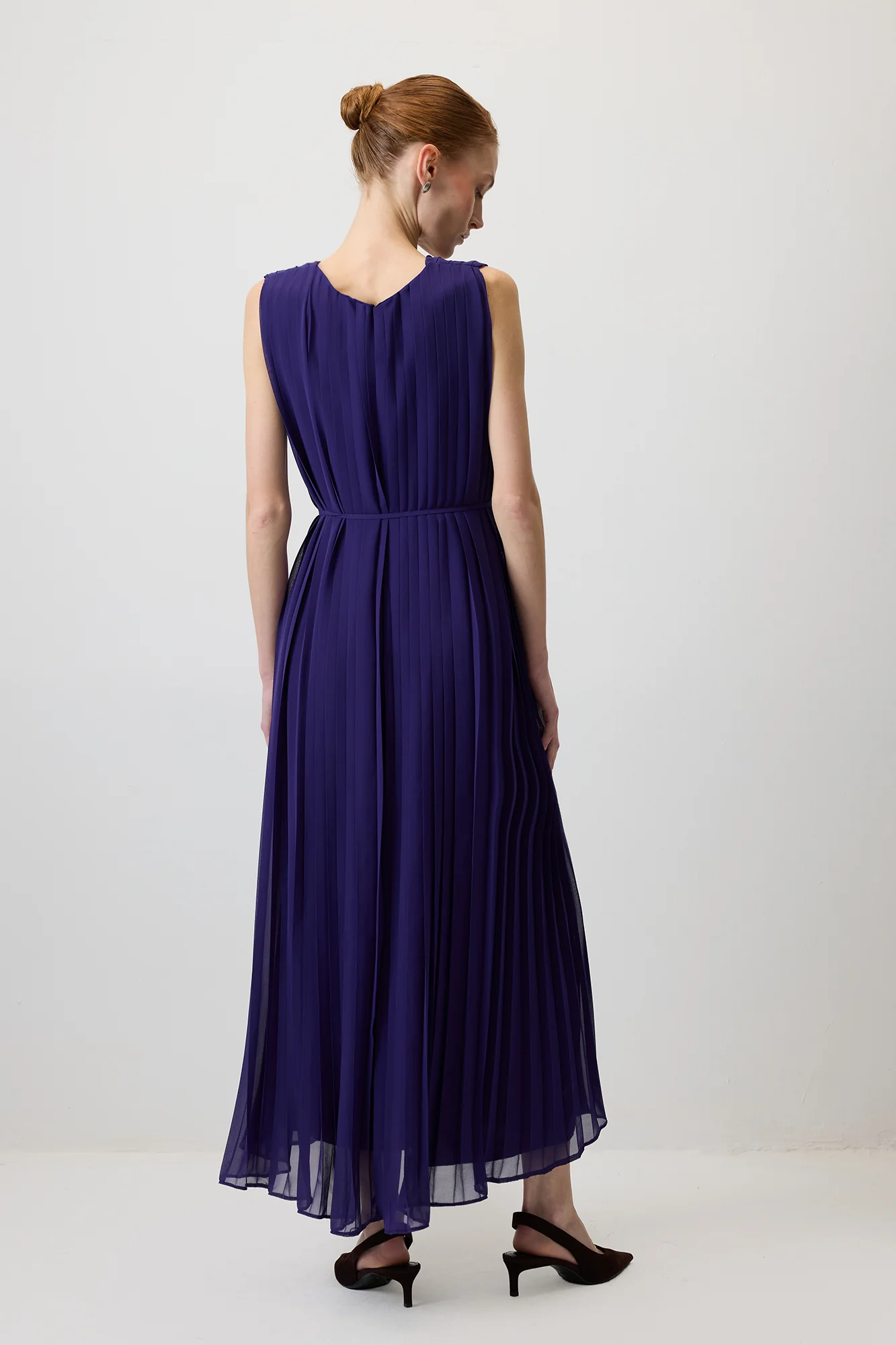 PLEATED CHIFFON DRESS - Image 4