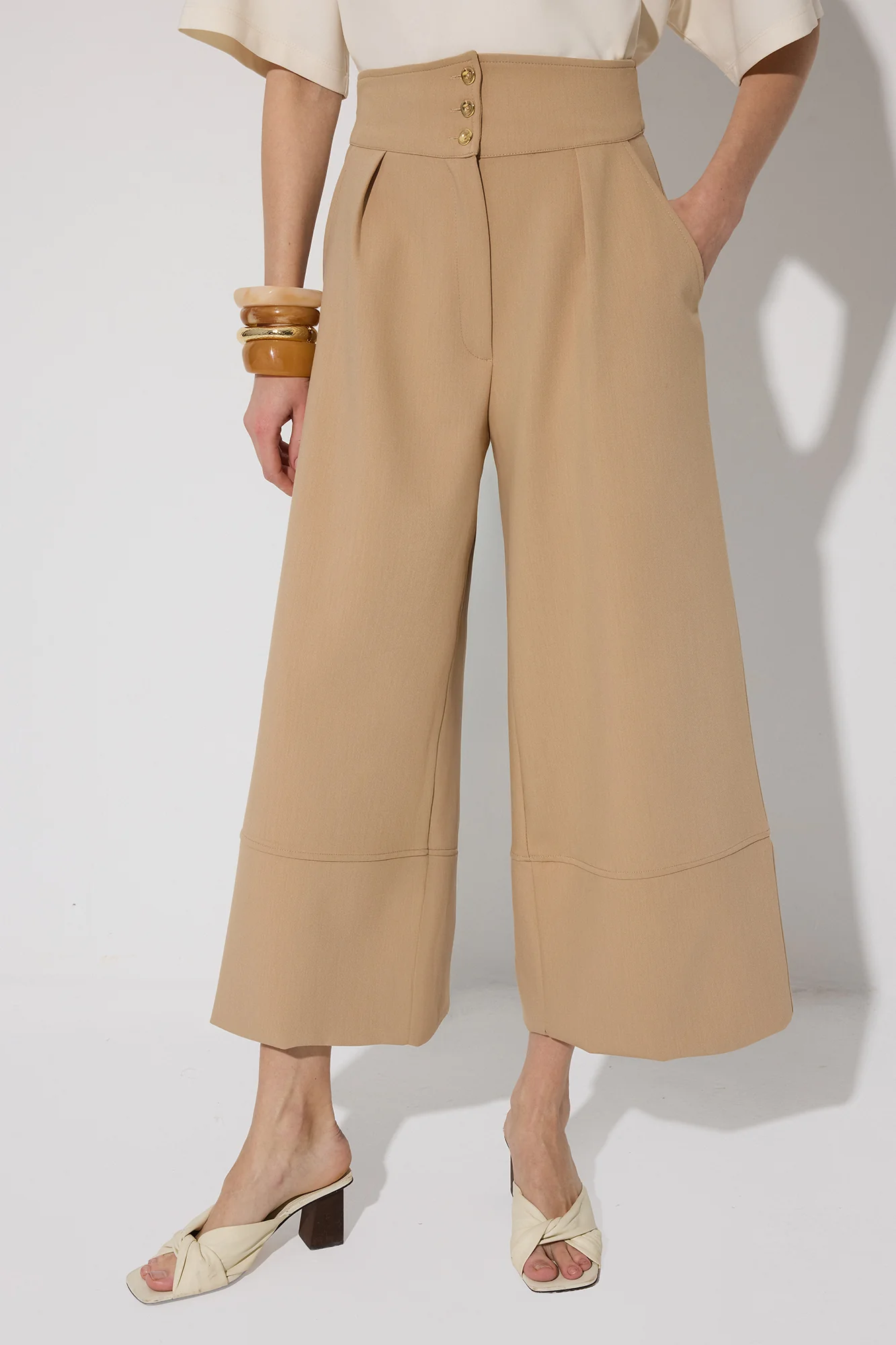 PLEATED HIGH-WAISTED TROUSERS - Image 3