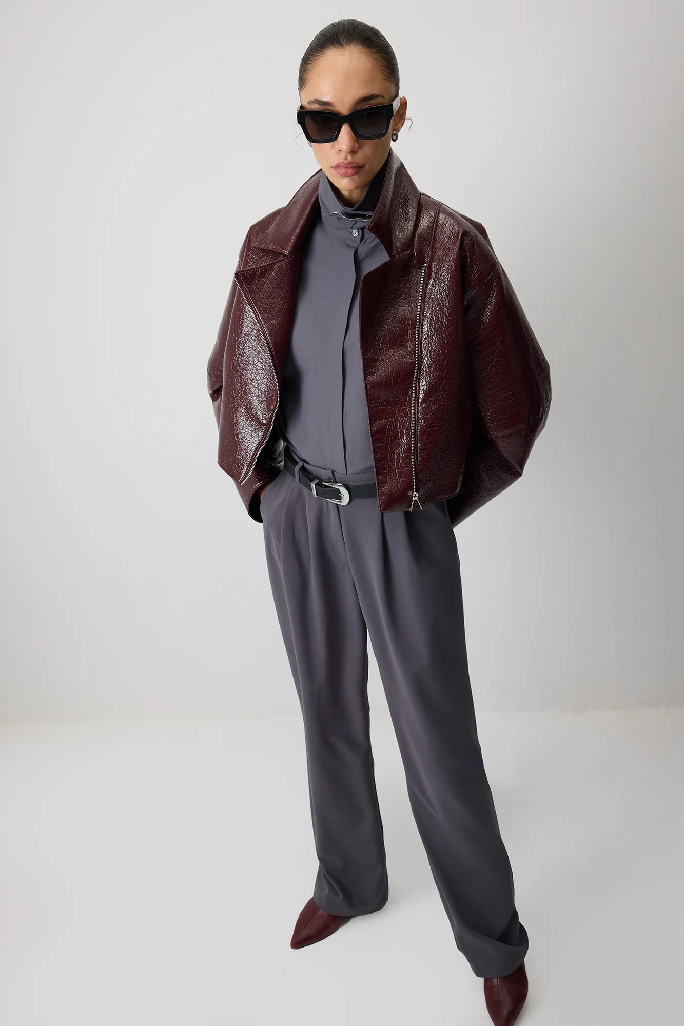 PLEATED PALAZZO TROUSERS