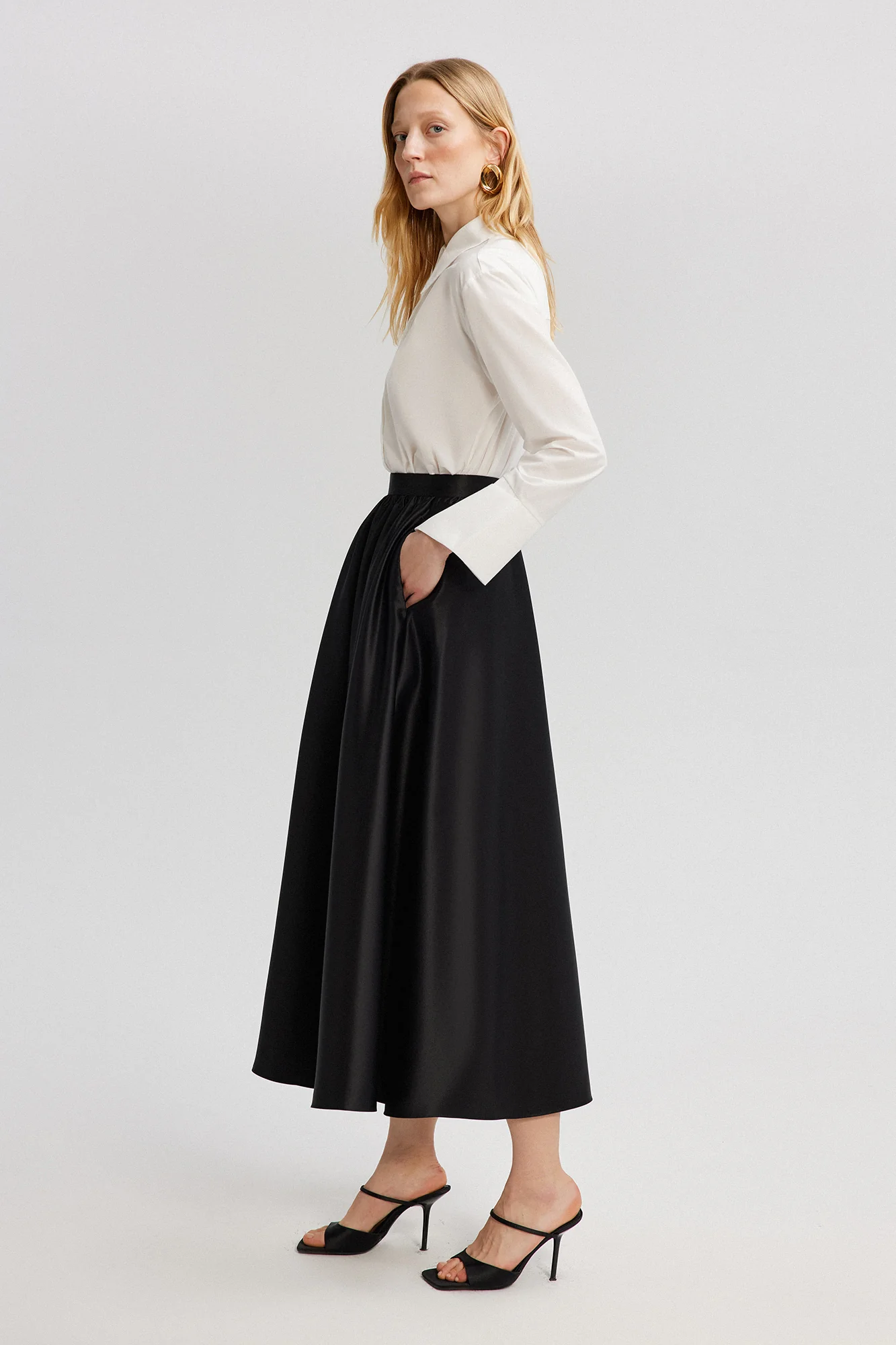 PLEATED SATIN SKIRT - Image 6