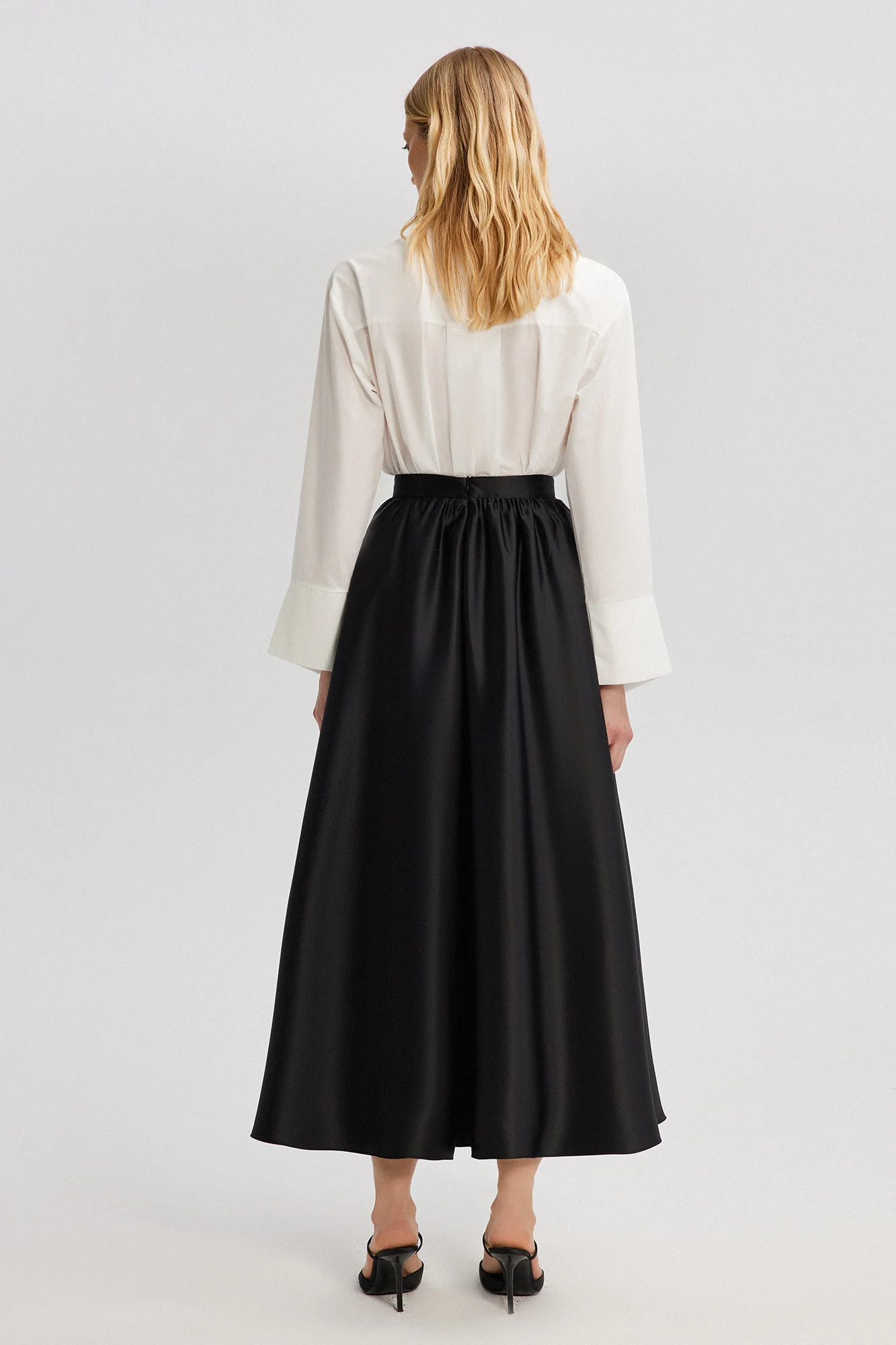 PLEATED SATIN SKIRT - Image 7
