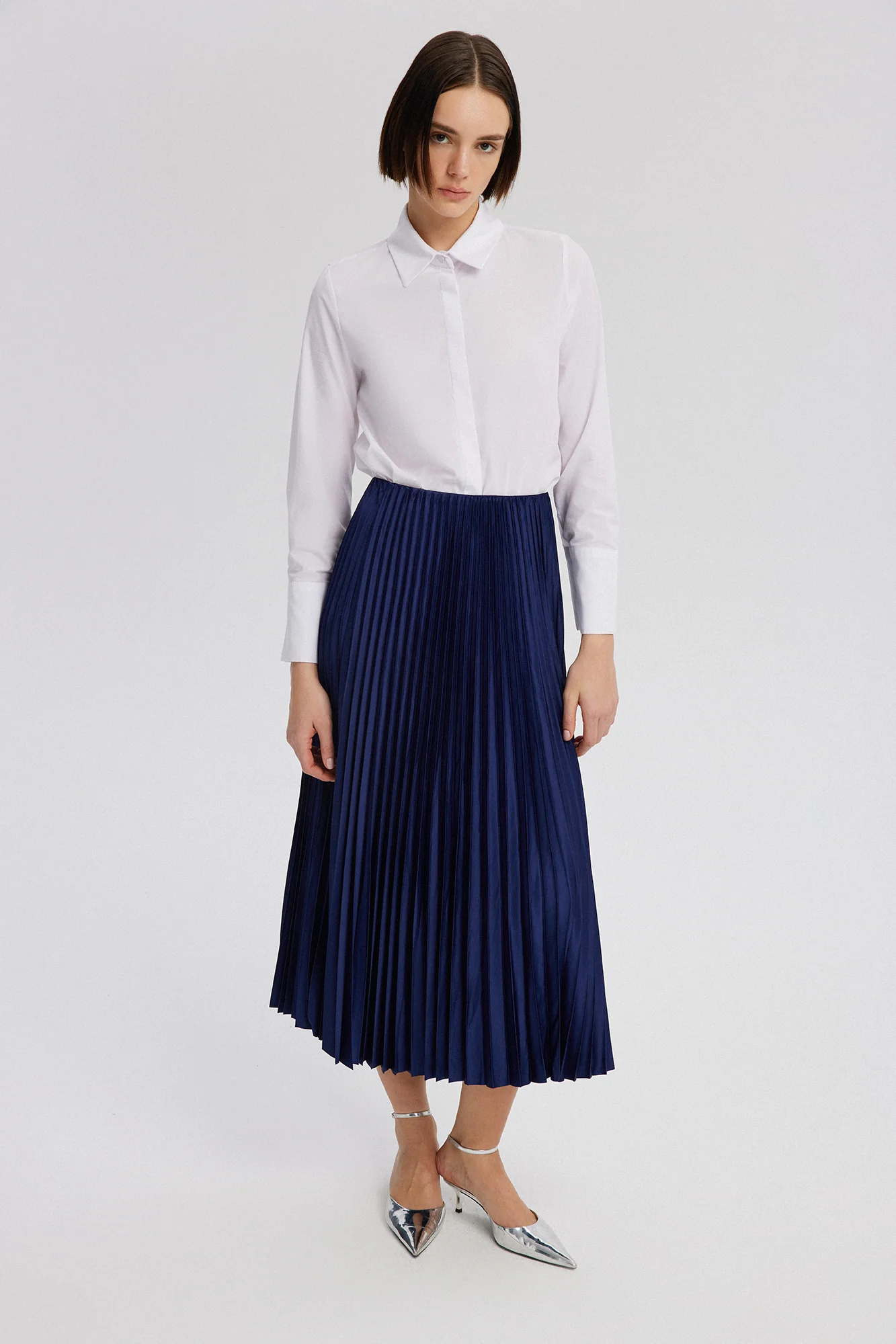 PLEATED SATIN SKIRT - Image 3