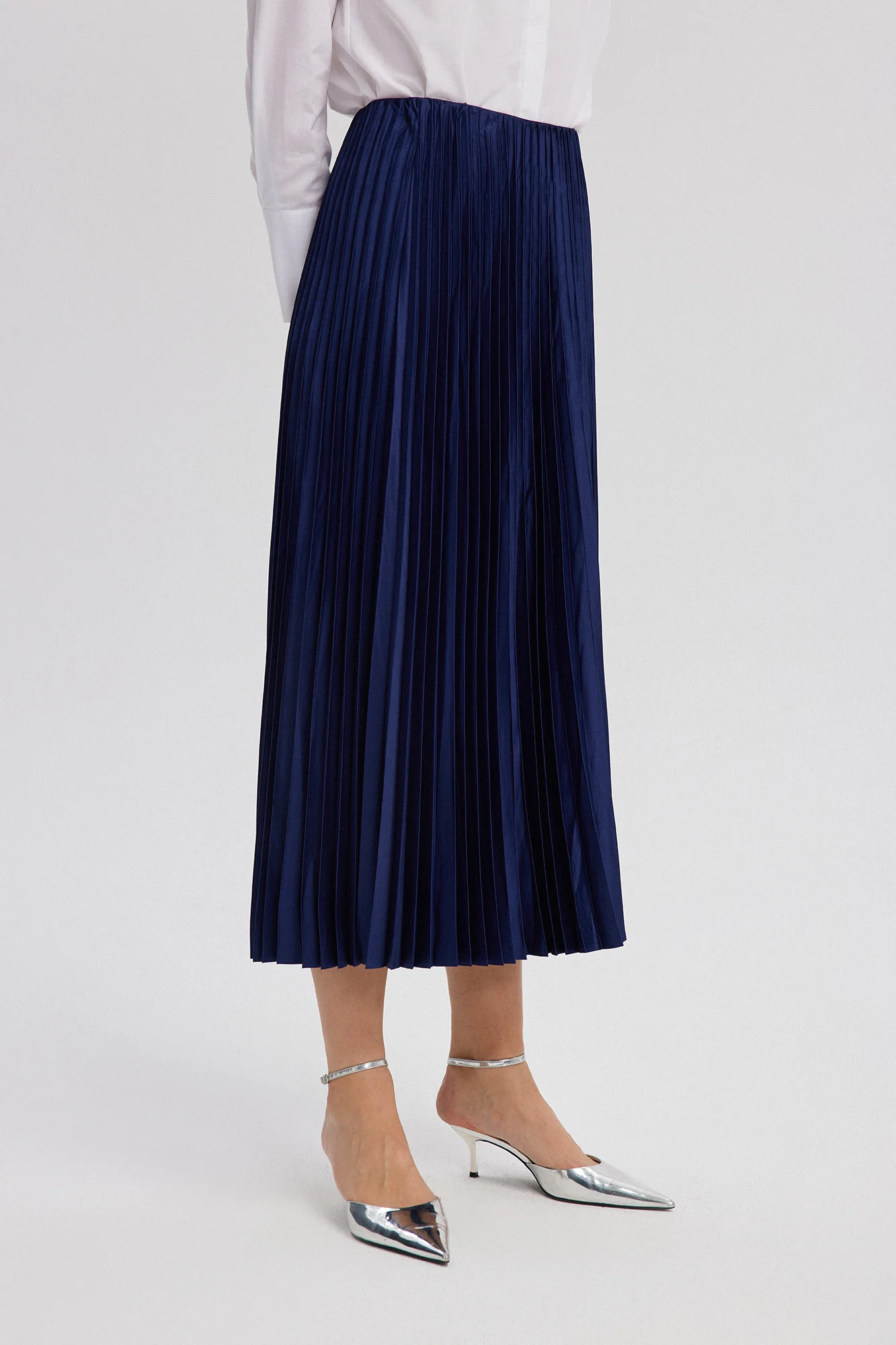 PLEATED SATIN SKIRT - Image 4
