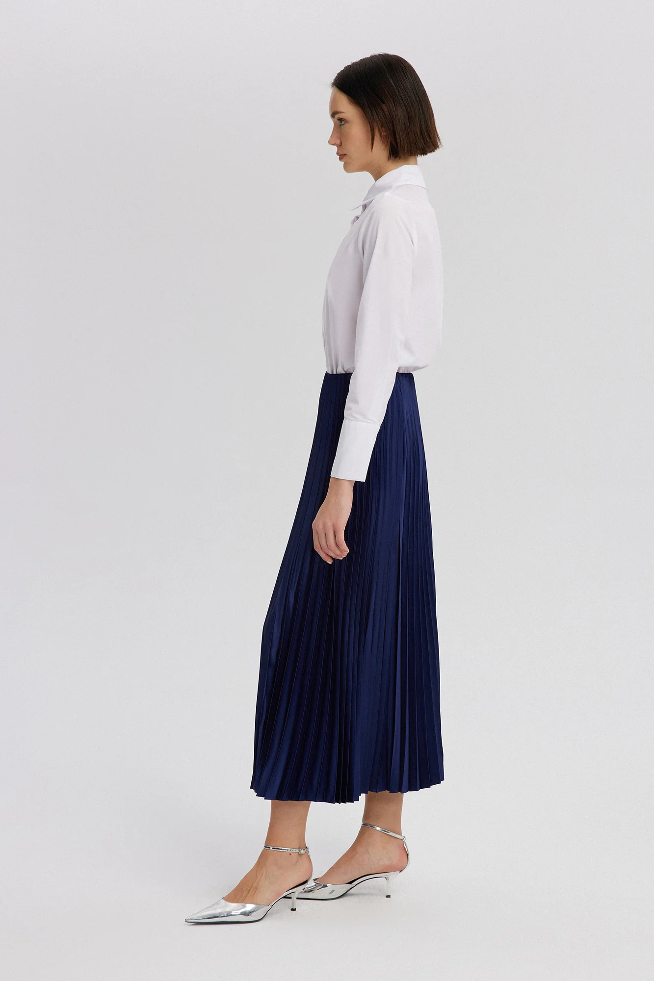 PLEATED SATIN SKIRT - Image 5