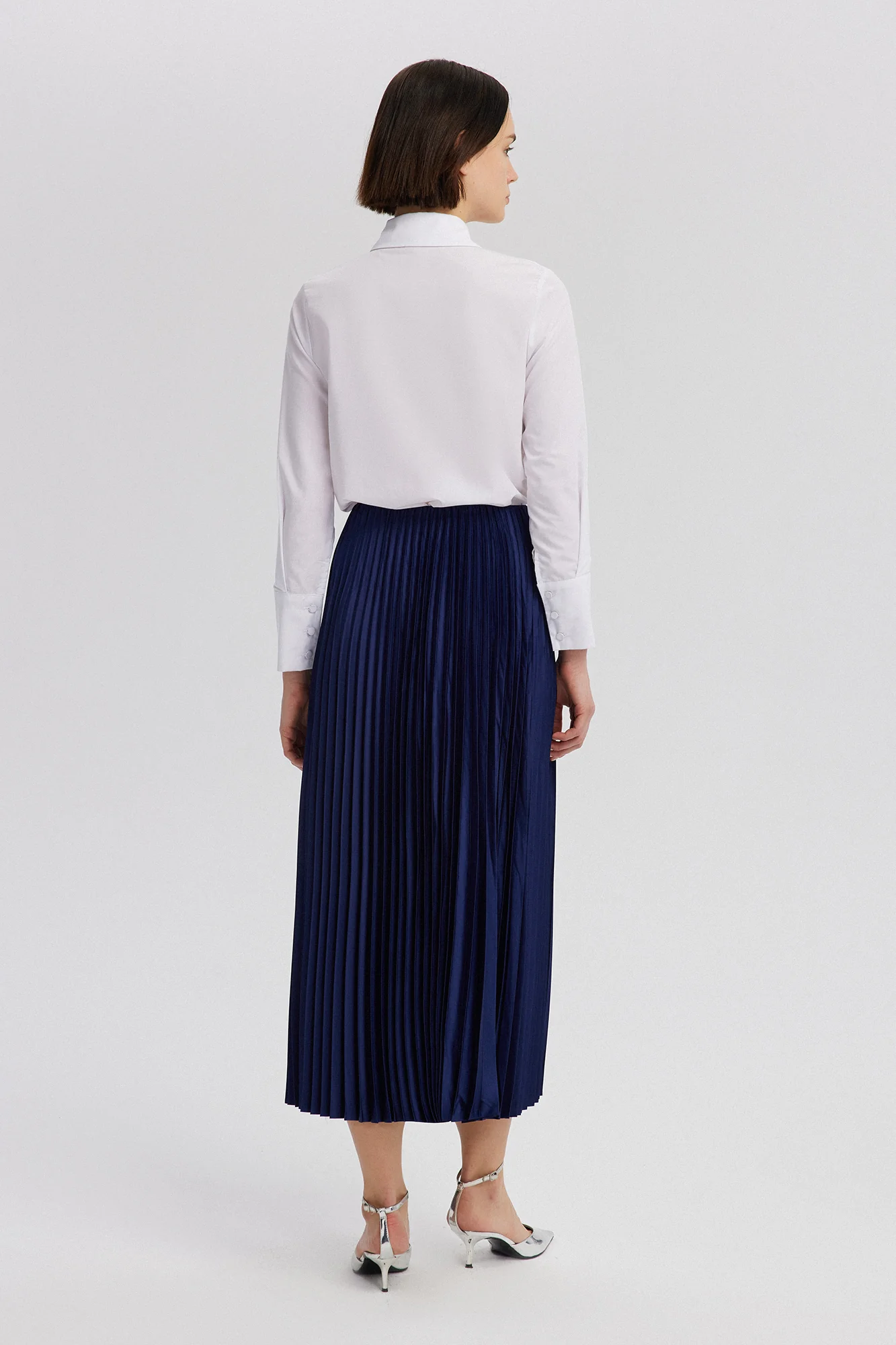 PLEATED SATIN SKIRT - Image 6