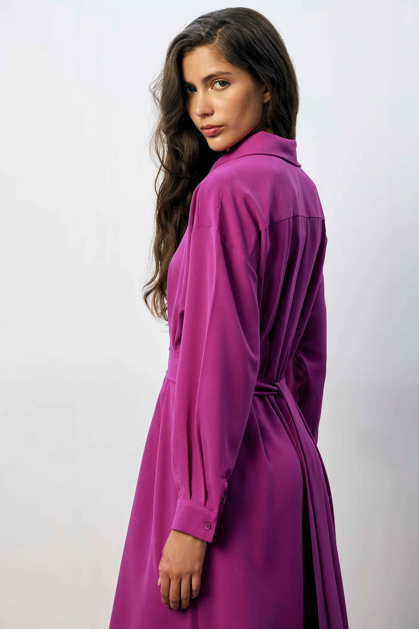 PLEATED SHIRT DRESS - Image 3