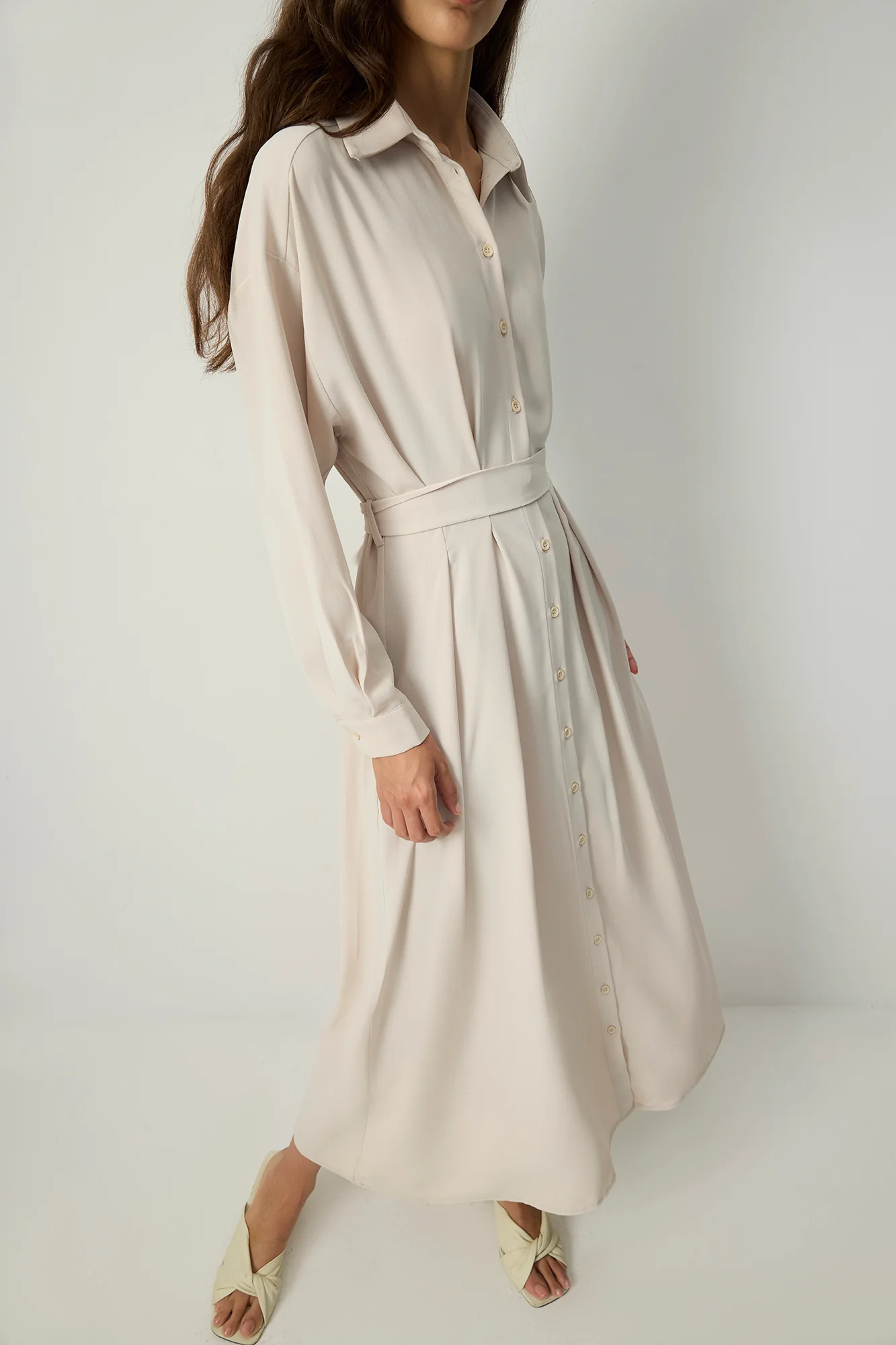 PLEATED SHIRT DRESS - Image 3