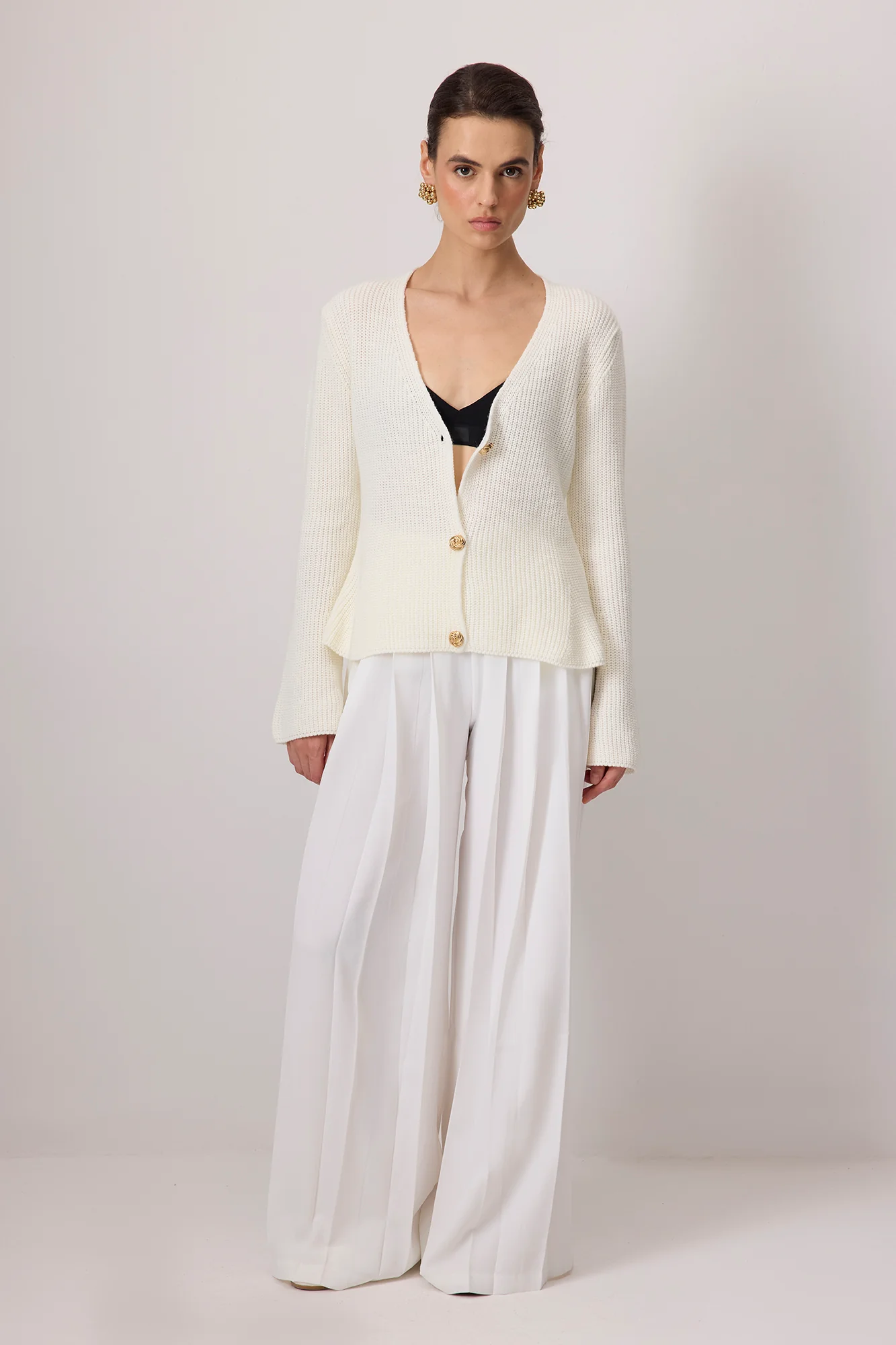 PLEATED WIDE LEG CREPE TORUSERS - Image 3