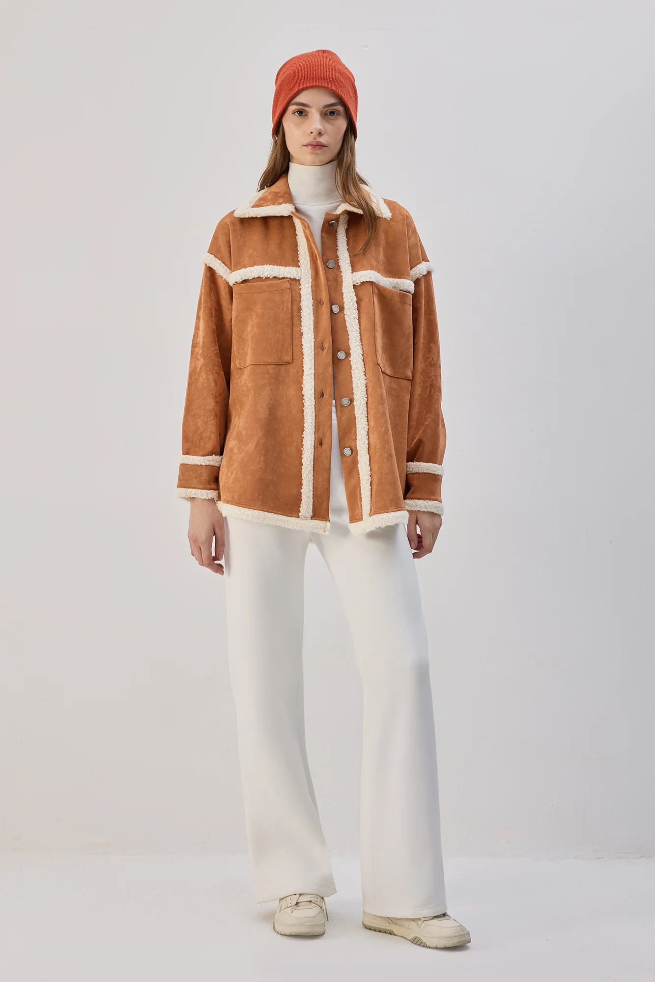 PLUSH DETAILED SUEDE SHIRT - Image 2