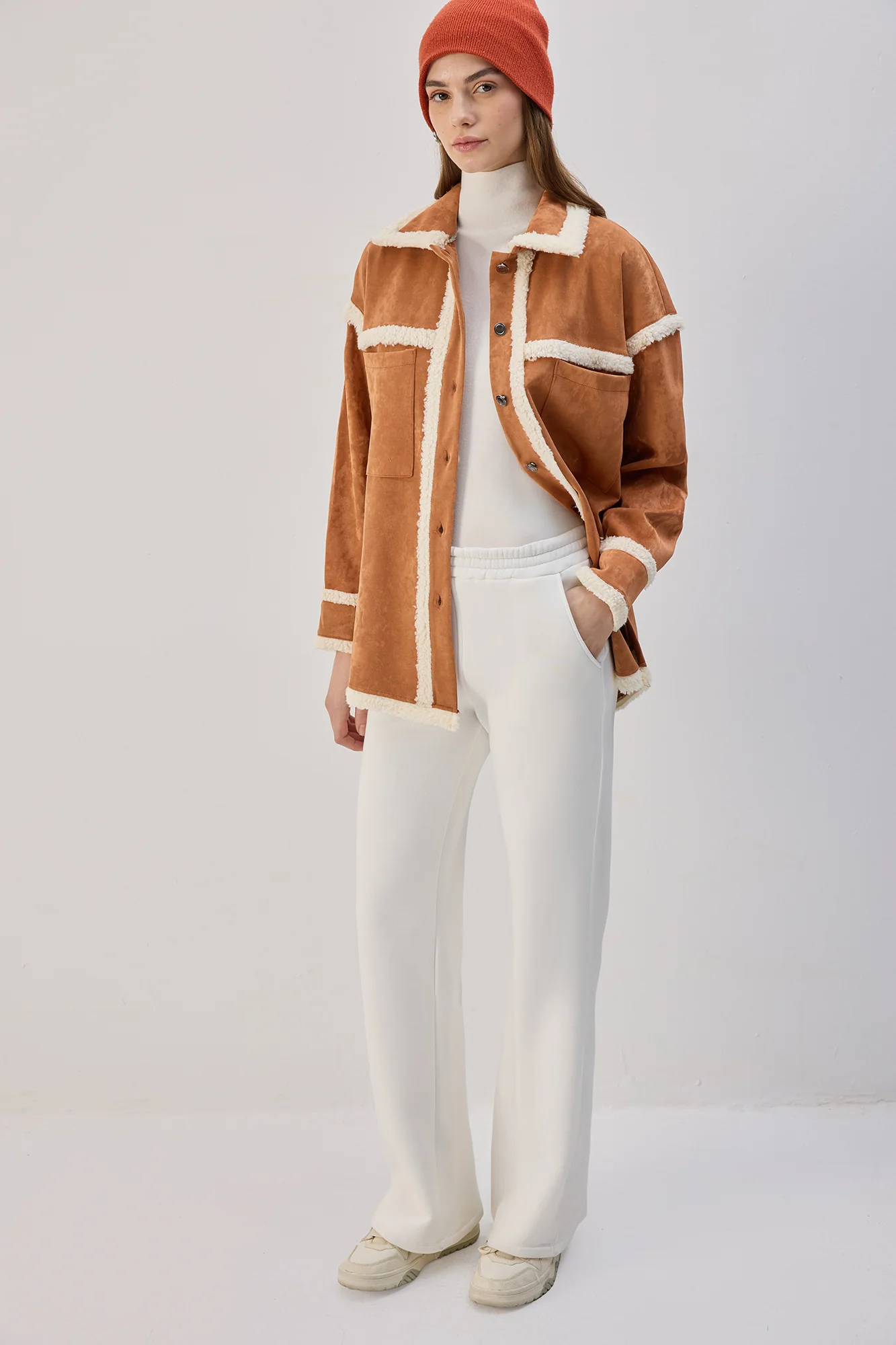 PLUSH DETAILED SUEDE SHIRT - Image 3