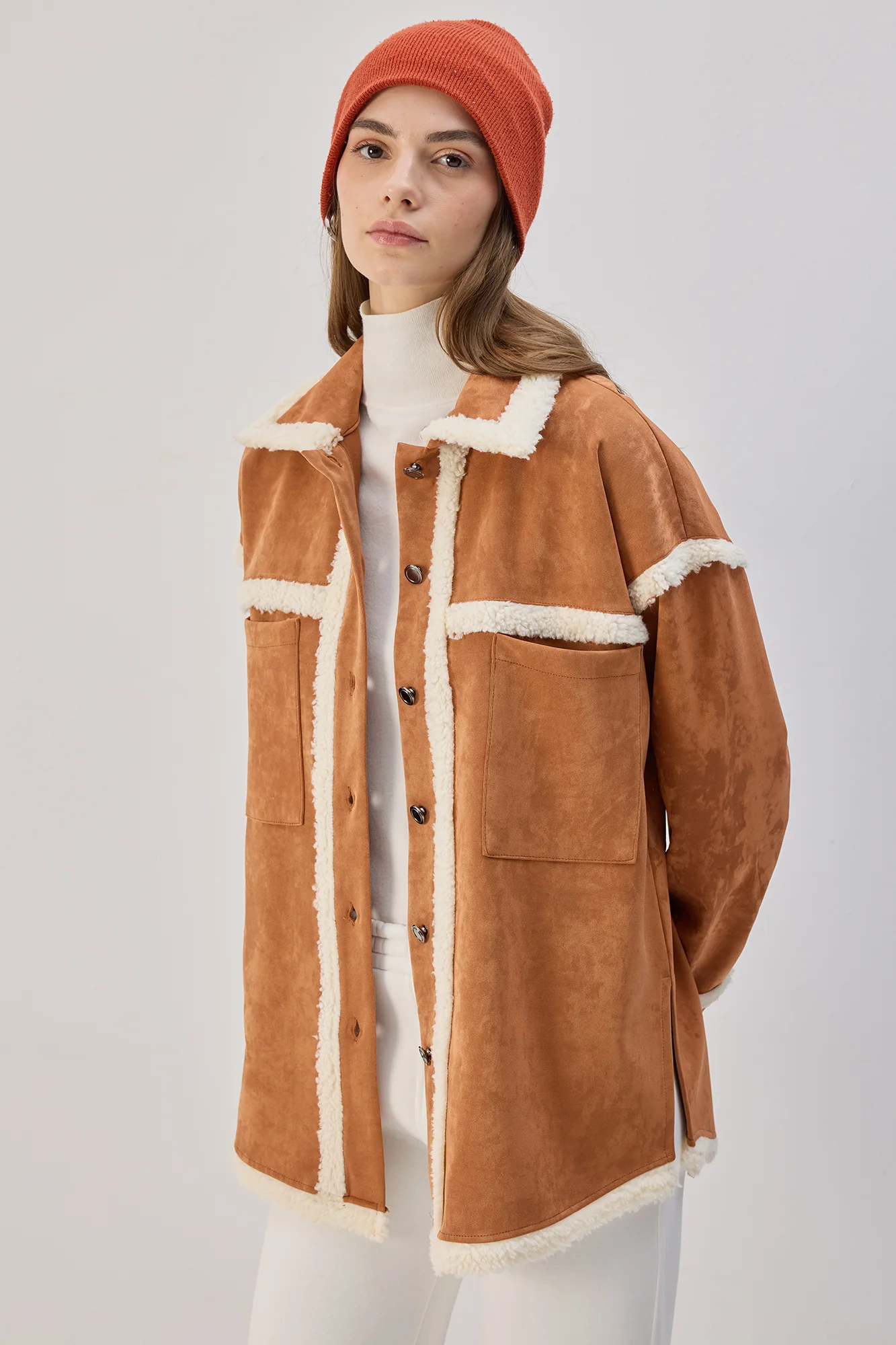 PLUSH DETAILED SUEDE SHIRT - Image 4