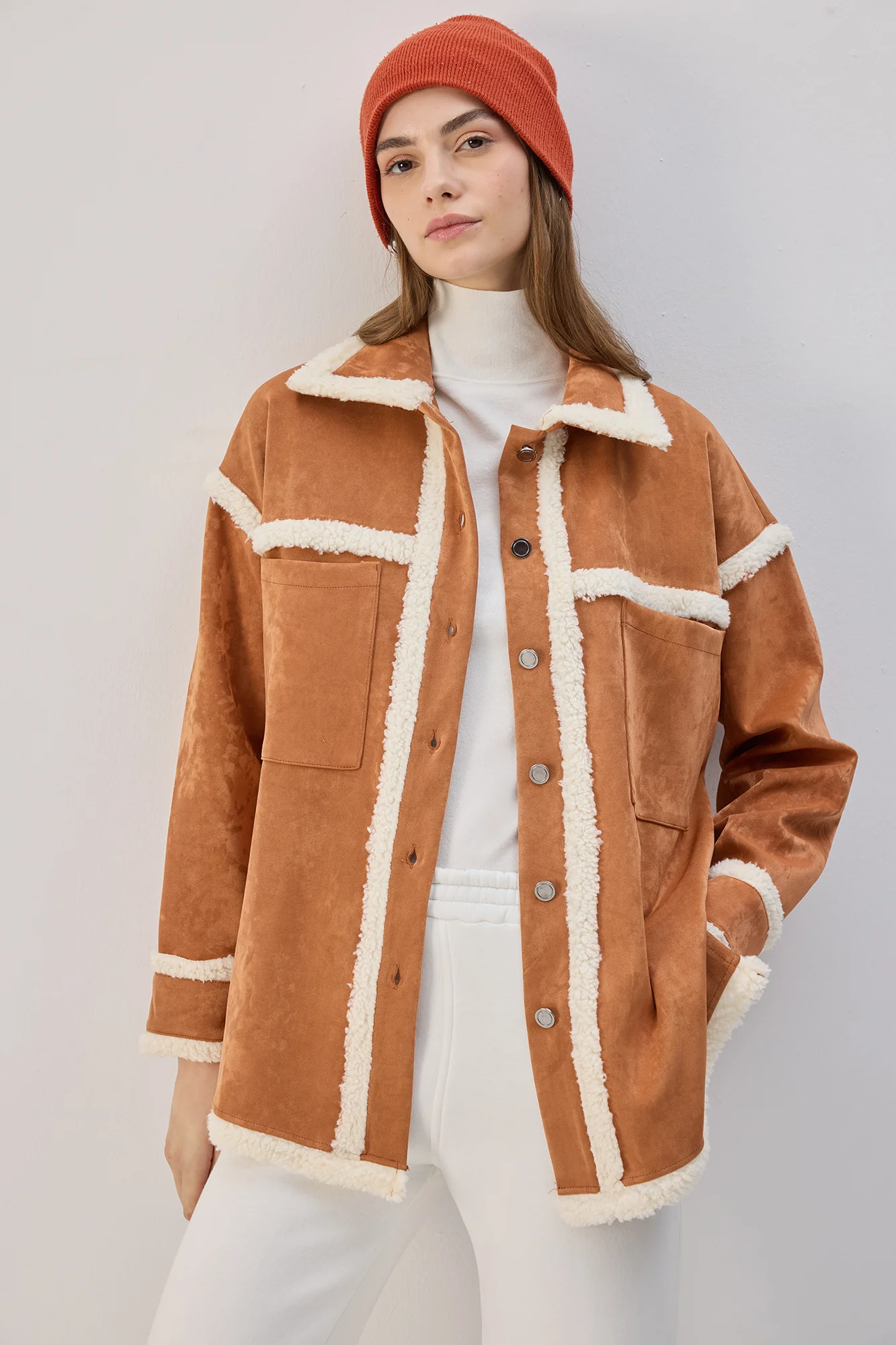 PLUSH DETAILED SUEDE SHIRT - Image 5
