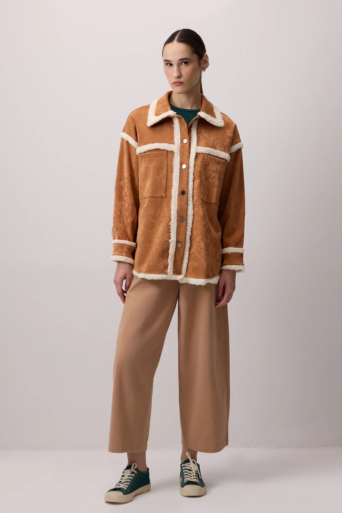 PLUSH DETAILED SUEDE SHIRT - Image 9