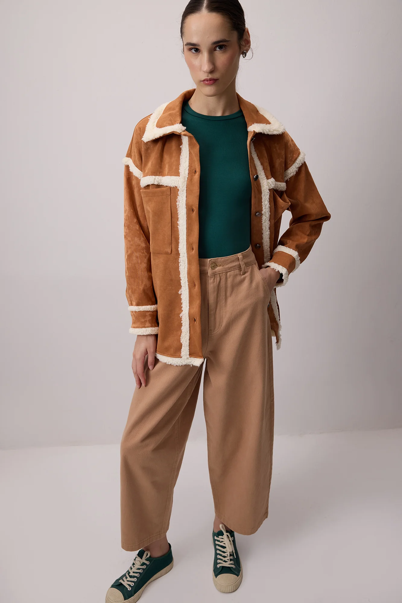 SUEDE JACKET WİTH PLUSH DETAİLS - Image 2