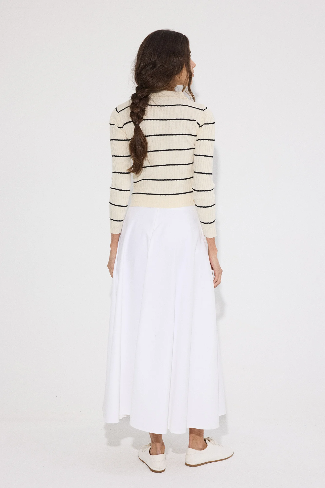 POLO COLLAR STRİPED KNİT SWEATER - Image 5