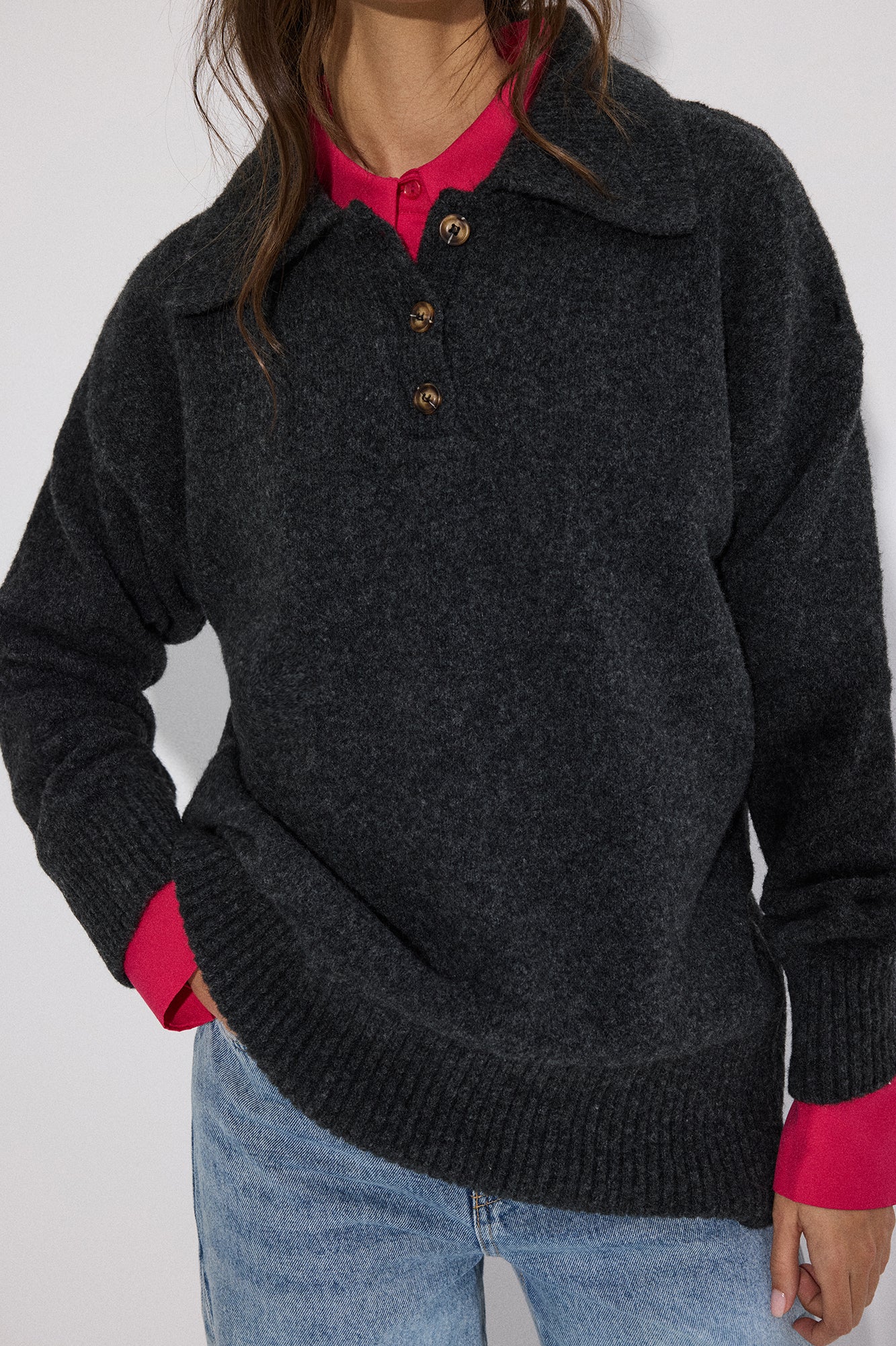 POLO COLLAR KNIT SWEATER - Image 2