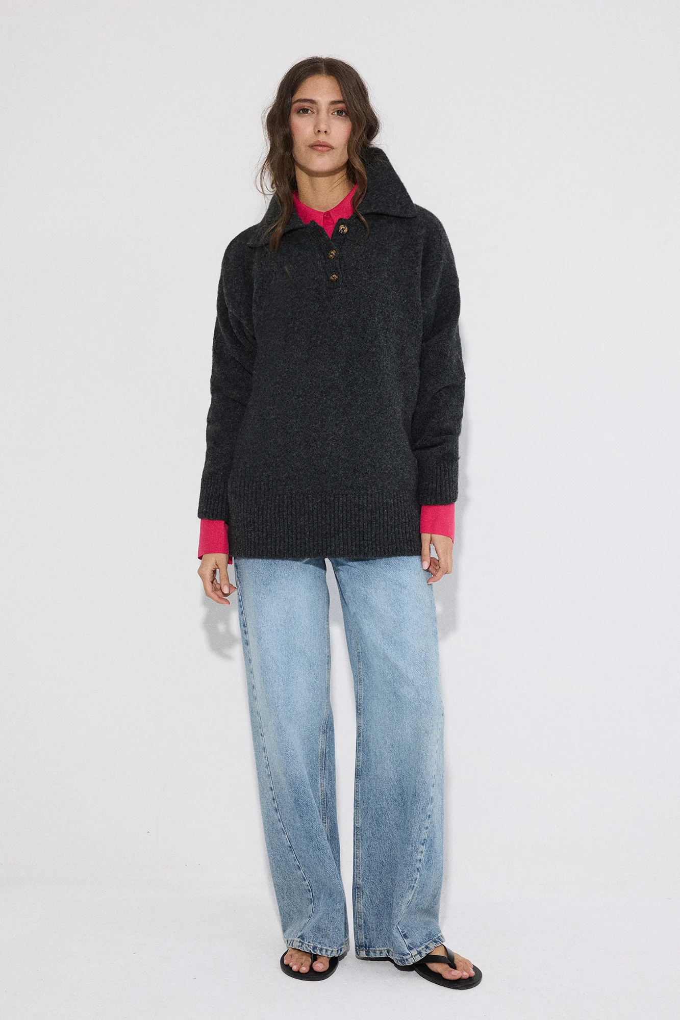 POLO COLLAR KNIT SWEATER - Image 3