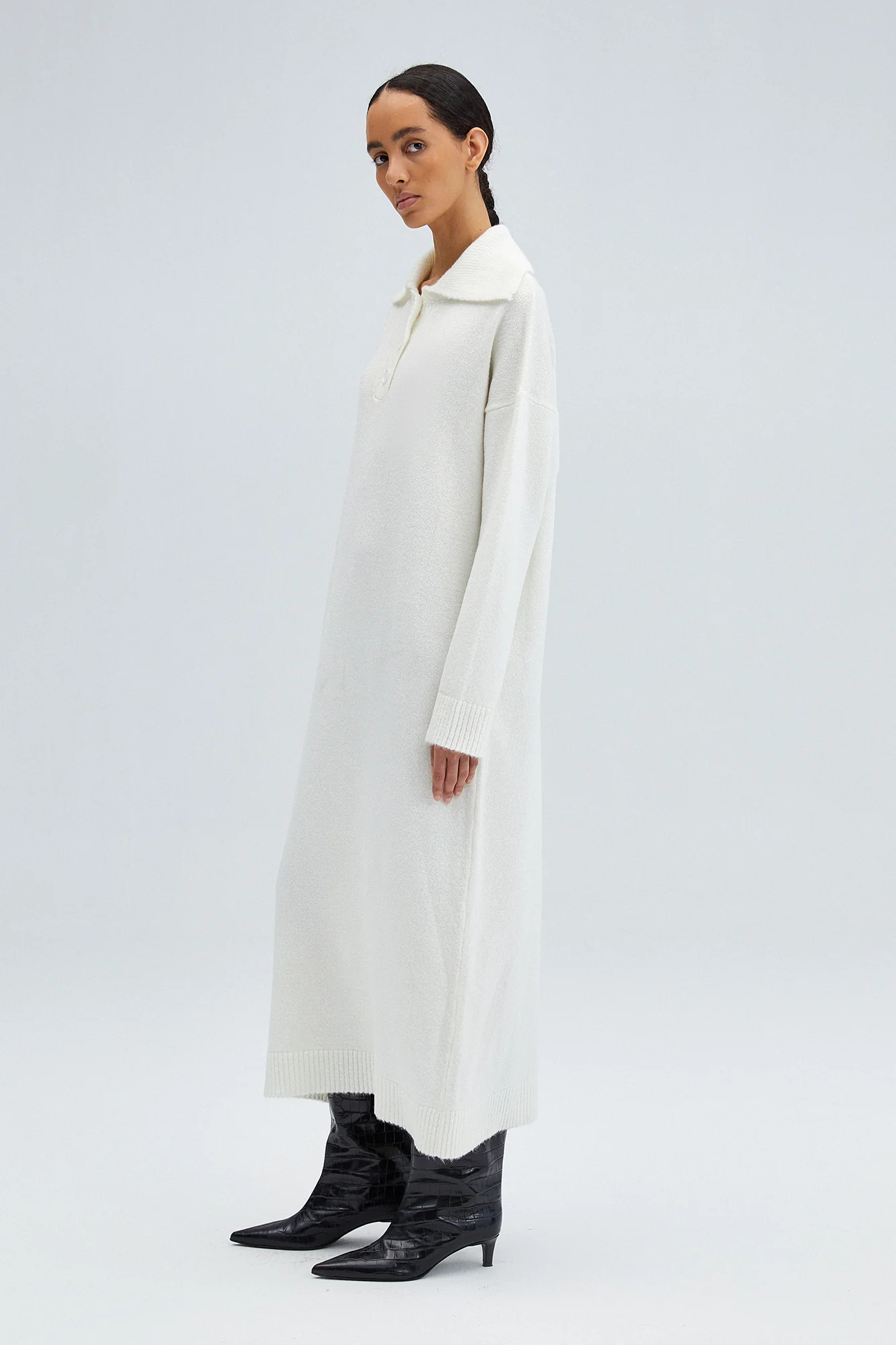 POLO NECK KNIT DRESS - Image 3