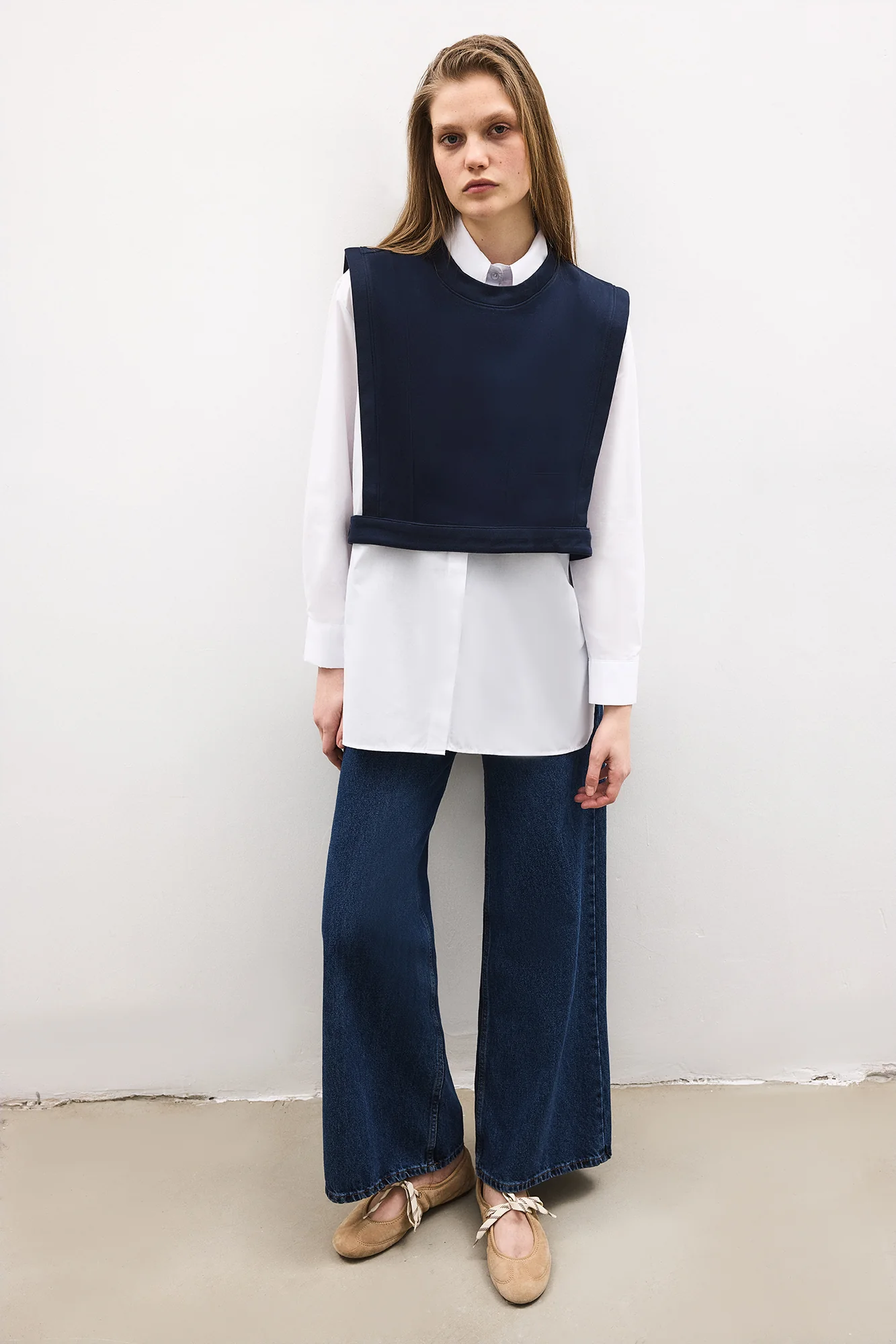POPLIN SHIRT WITH KNITTED SWEATER - Image 5