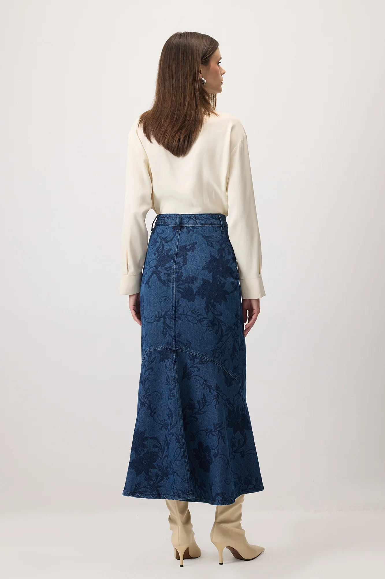 PRINTED DENIM SKIRT - Image 5
