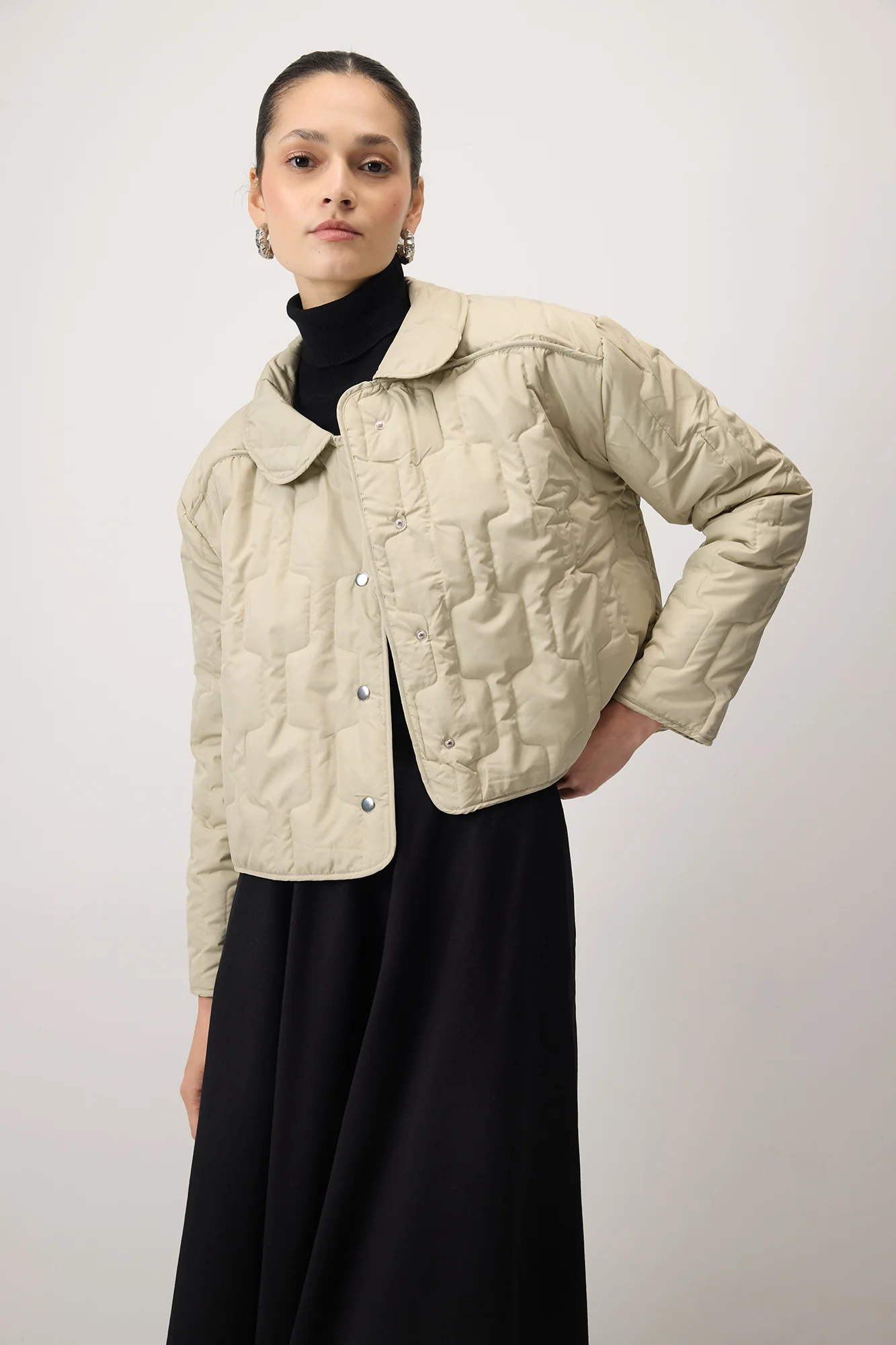 QUILTED JACKET WITH BINDING DETAILS - Image 3
