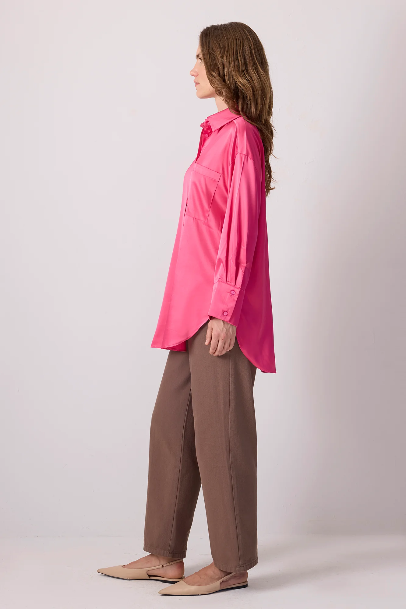 RELAX FIT SATIN SHIRT - Image 3