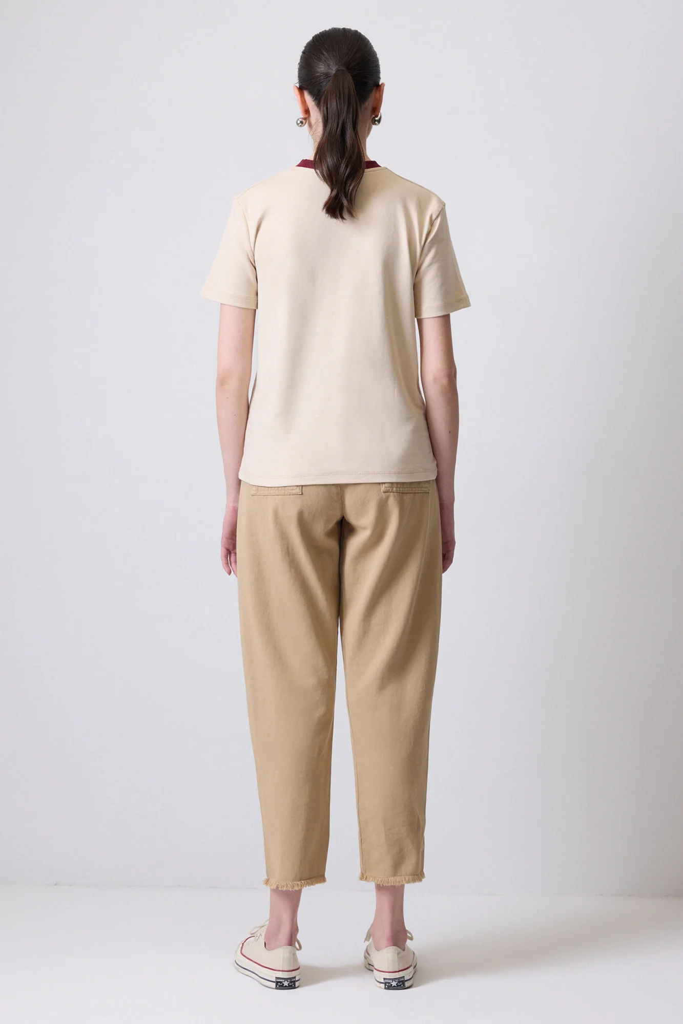 100% COTTON RIBBED COLLAR SHORT SLEEVE T-SHIRT - Image 4
