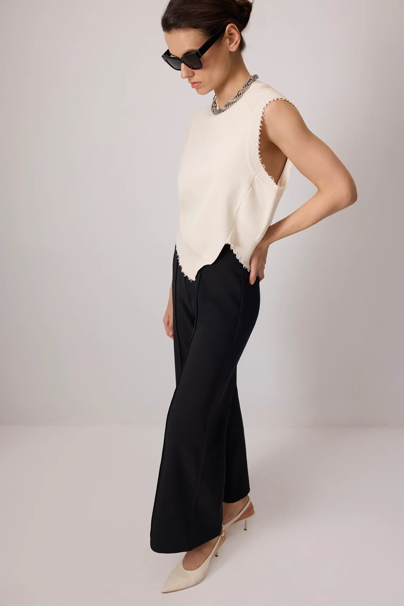 RIBBED CREPE TROUSERS - Image 2