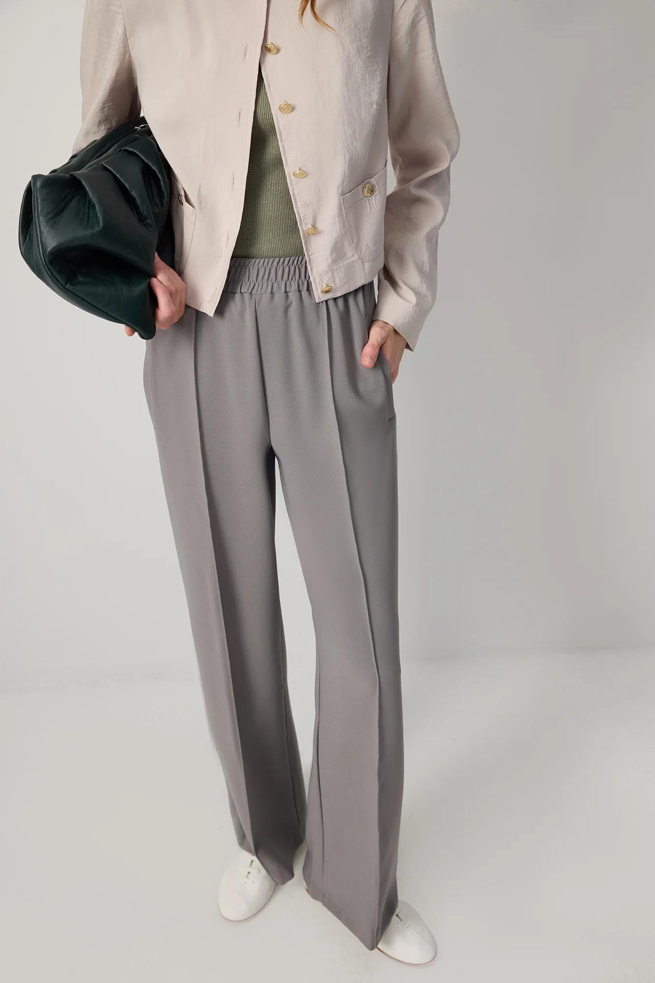 RIBBED CREPE TROUSERS - Image 3