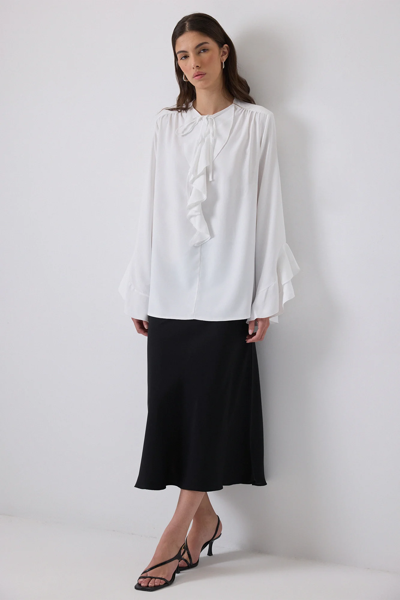 RUFFLE DETAILED CHIFFON BLOUSE - Image 4