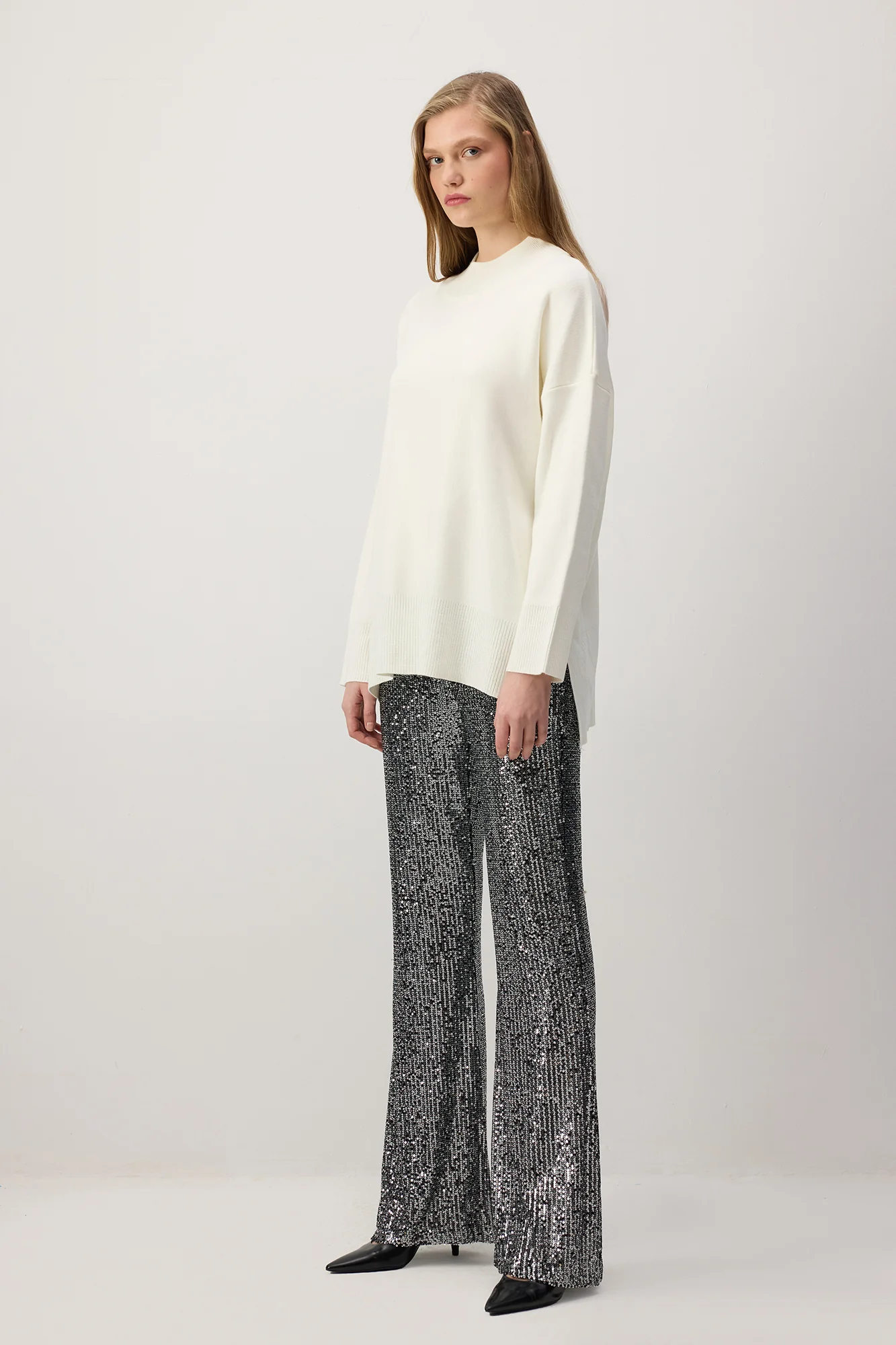 SEQUINED WIDE-LEG TROUSERS - Image 5