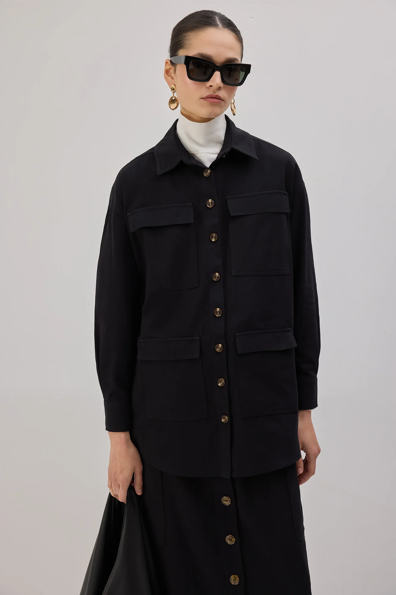 GABARDINE SHIRT WITH CARGO POCKET - Image 2
