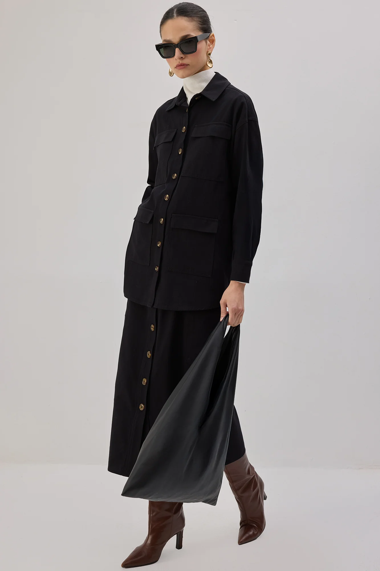 GABARDINE SHIRT WITH CARGO POCKET - Image 3
