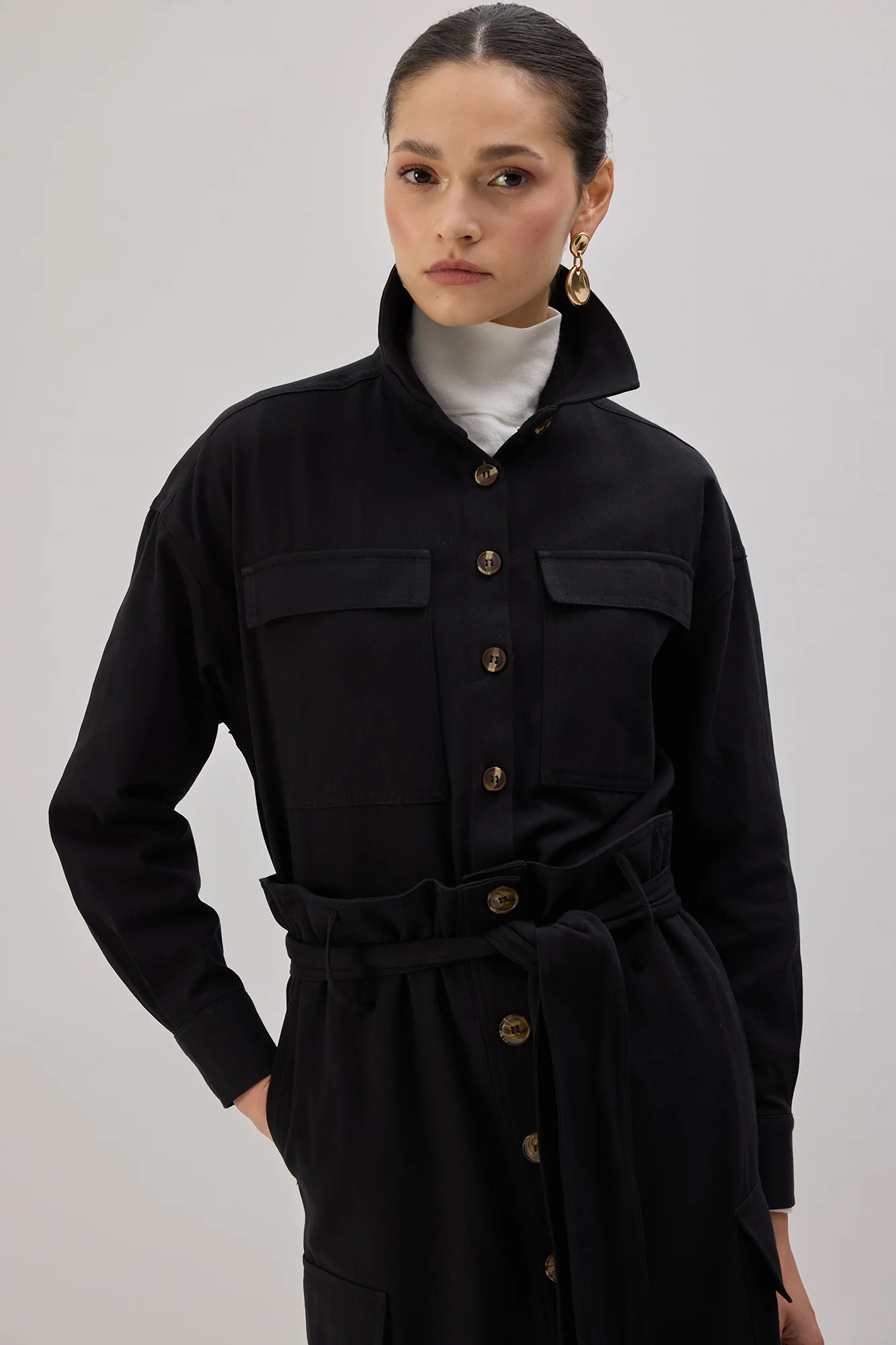 GABARDINE SHIRT WITH CARGO POCKET - Image 4