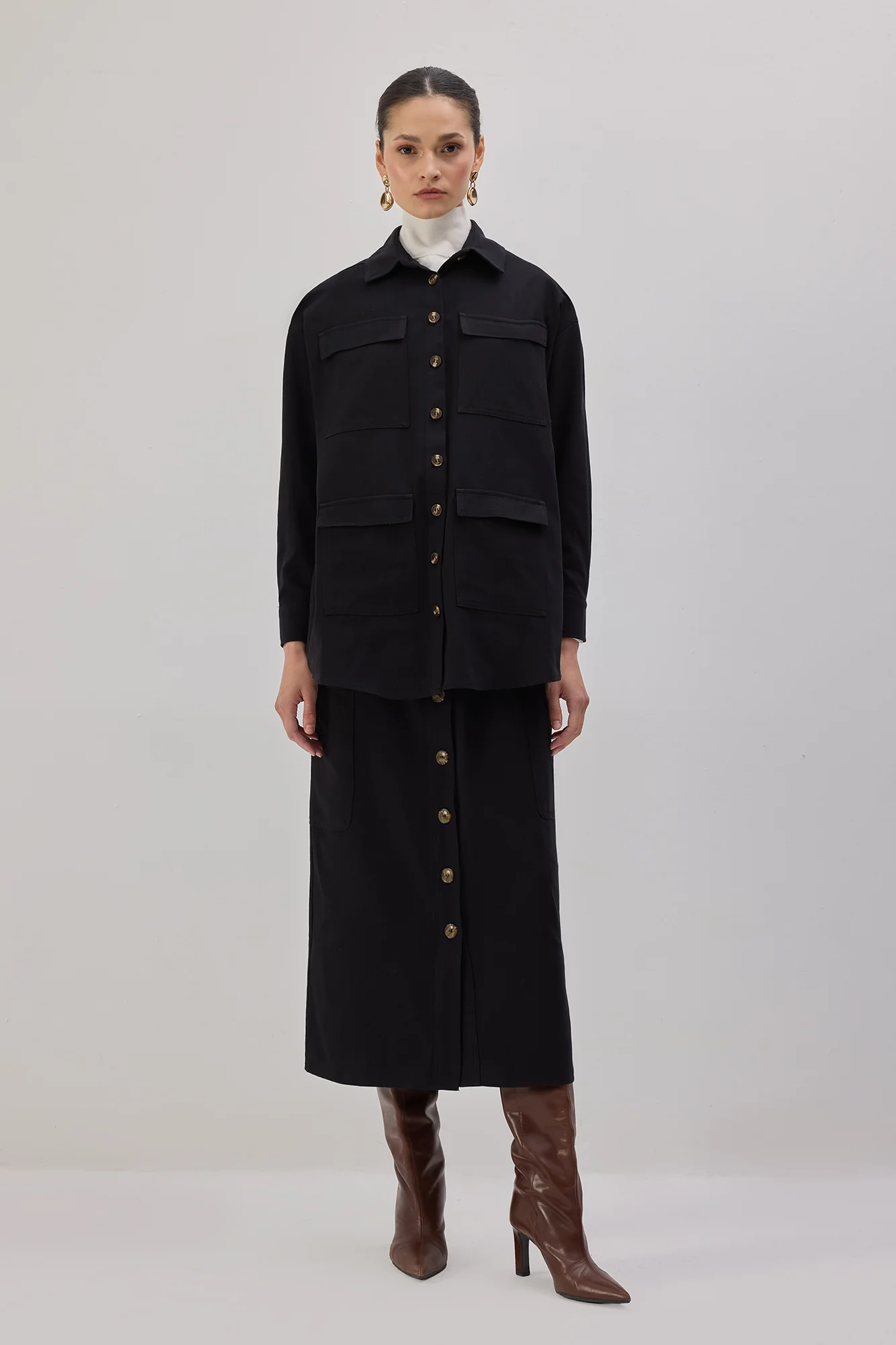 GABARDINE SHIRT WITH CARGO POCKET - Image 5