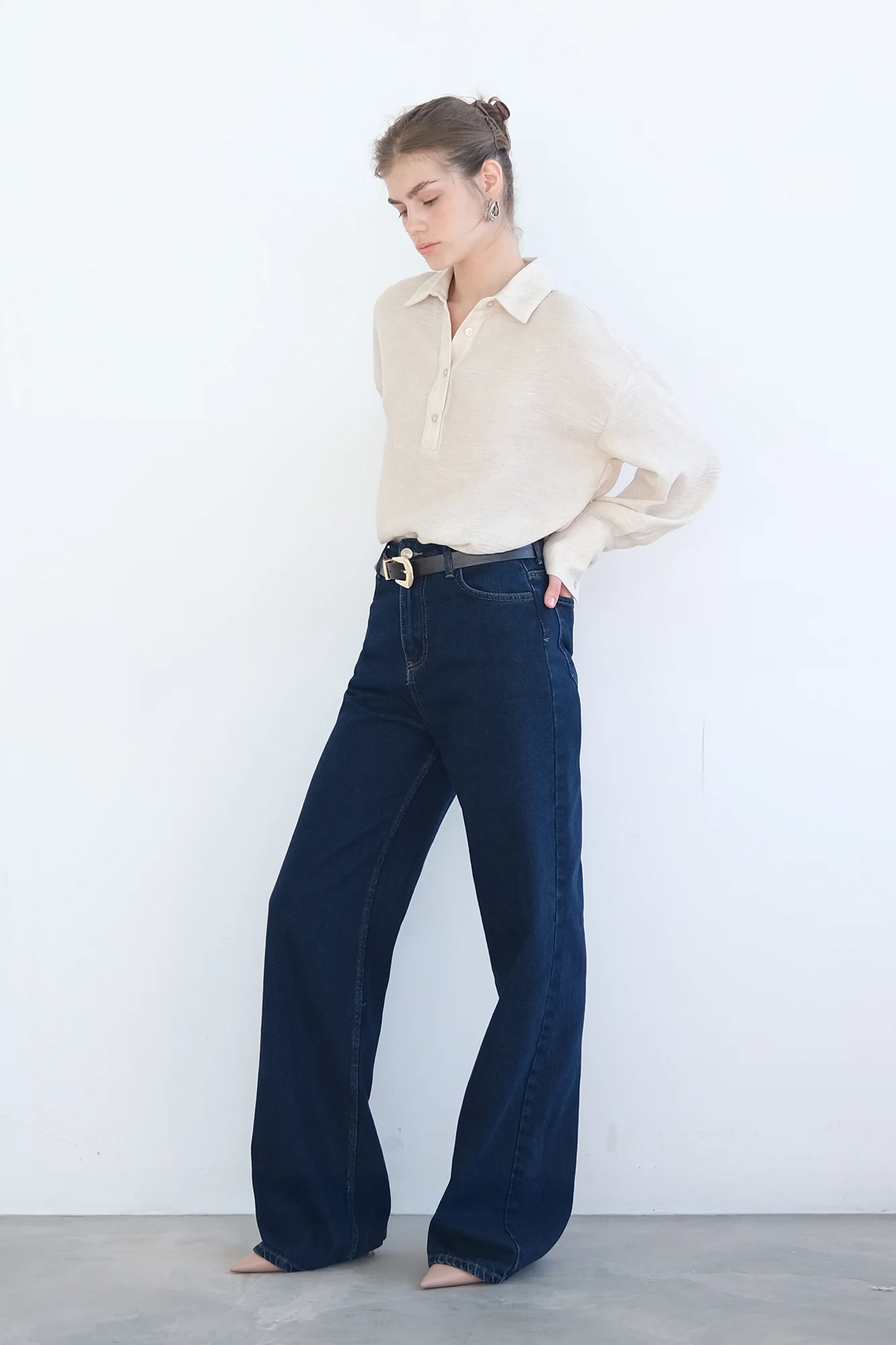 SHIRT COLLAR MELANGE TUNIC - Image 10
