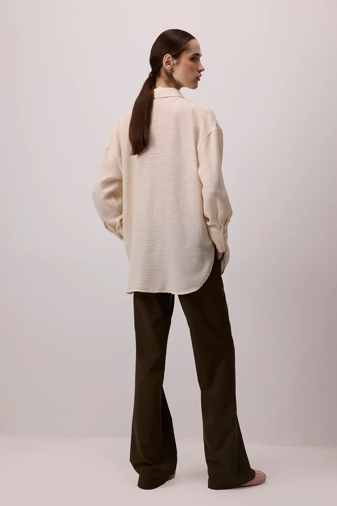 SHIRT COLLAR MELANGE TUNIC - Image 5