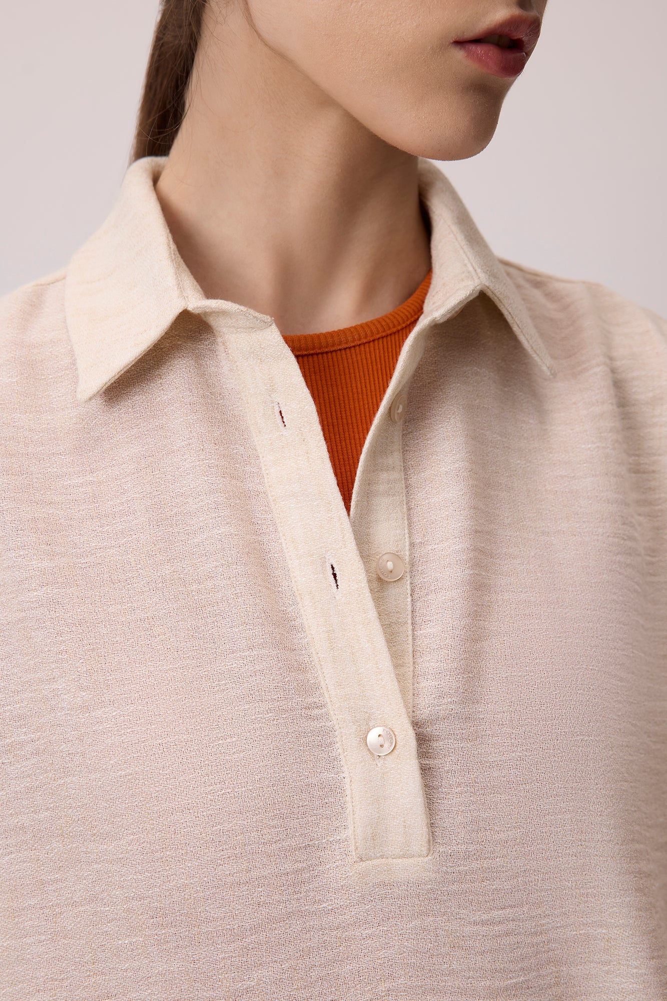 SHIRT COLLAR MELANGE TUNIC - Image 6