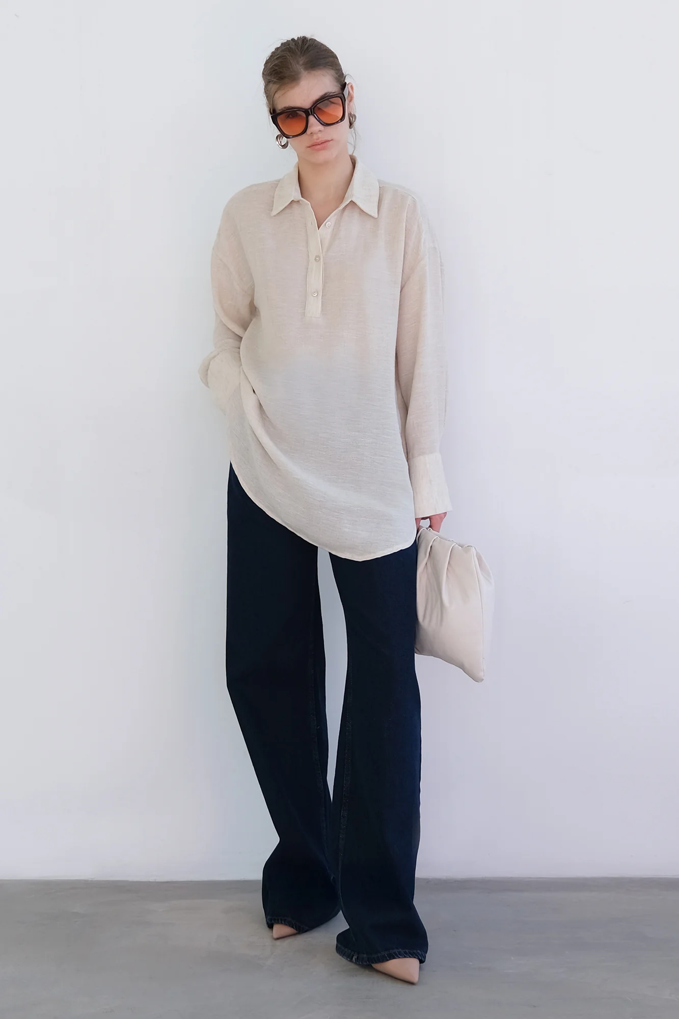 SHIRT COLLAR MELANGE TUNIC - Image 7