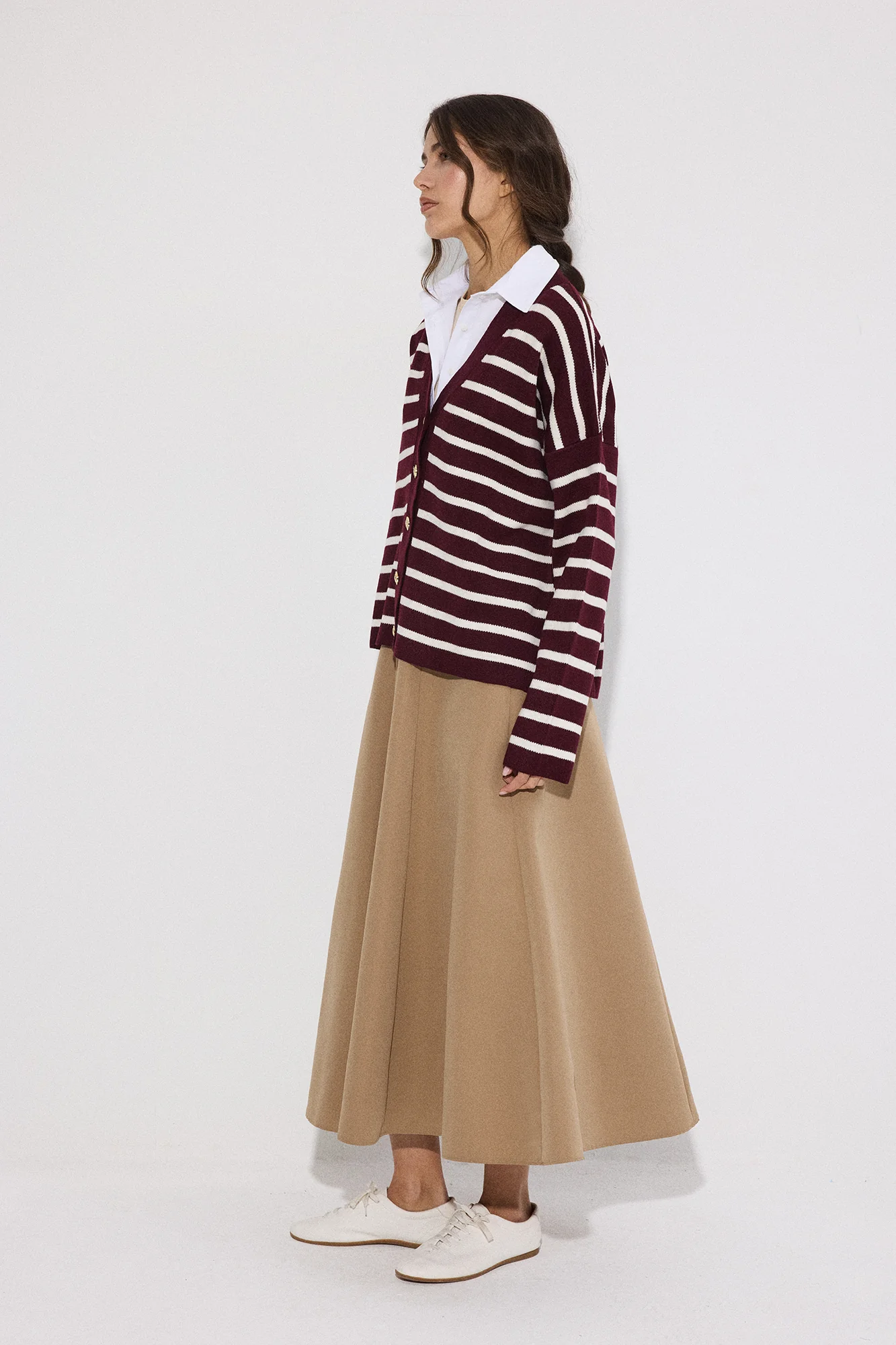 SHIRT DETAILED STRIPED CARDIGAN - Image 2