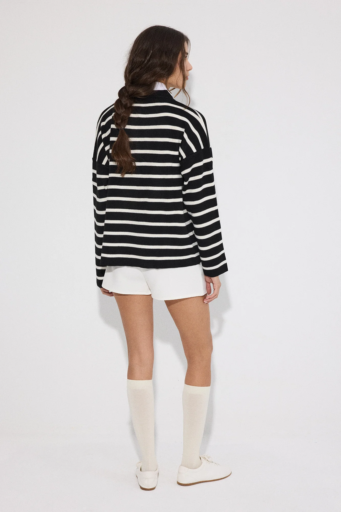 SHIRT DETAILED STRIPED CARDIGAN - Image 5