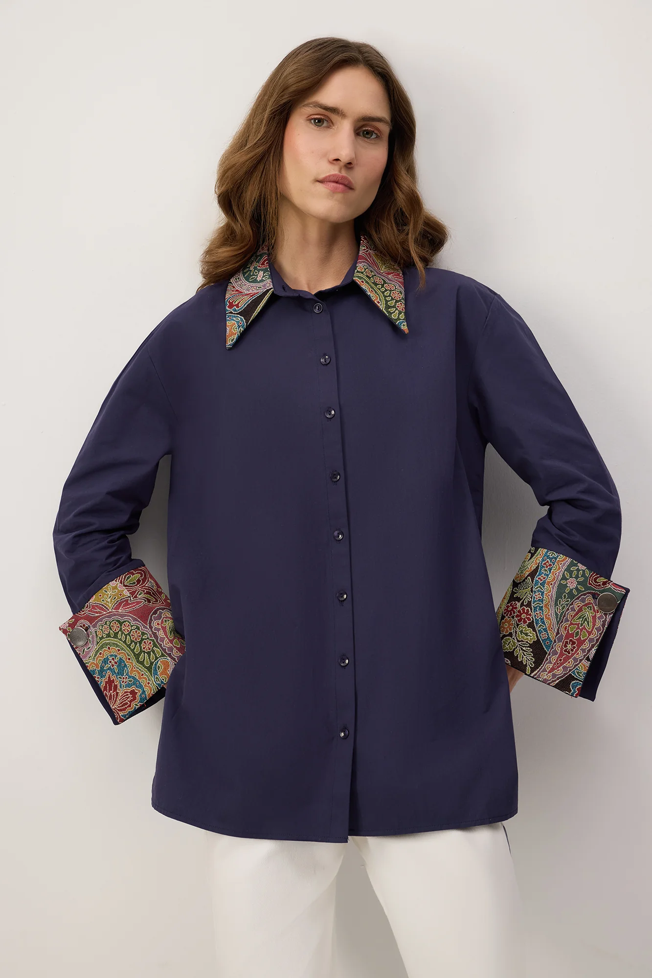 SHIRT WITH ETHNIC PATTERNED DETAILED - Image 2