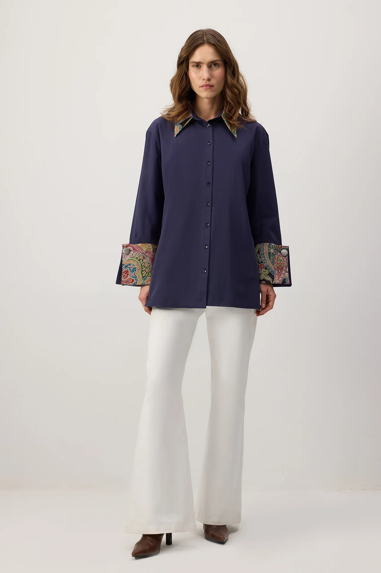 SHIRT WITH ETHNIC PATTERNED DETAILED - Image 3