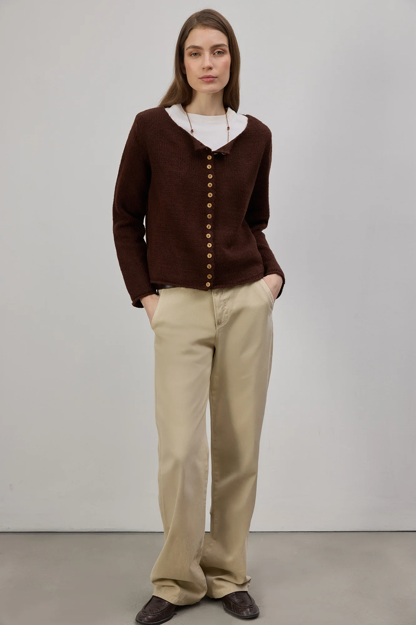 SHORT BUTTONED KNITTED CARDIGAN - Image 4