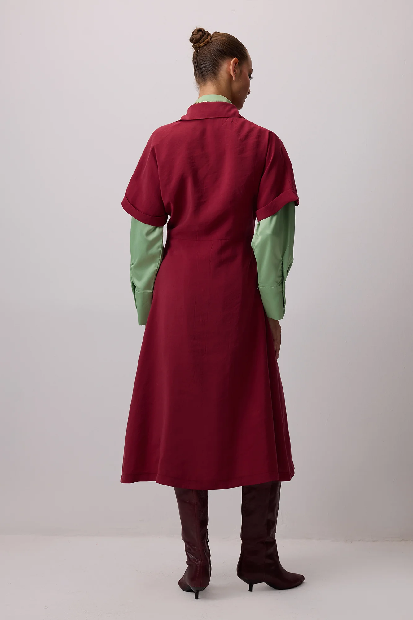 SHORT SLEEVE MODAL SHIRT DRESS - Image 3