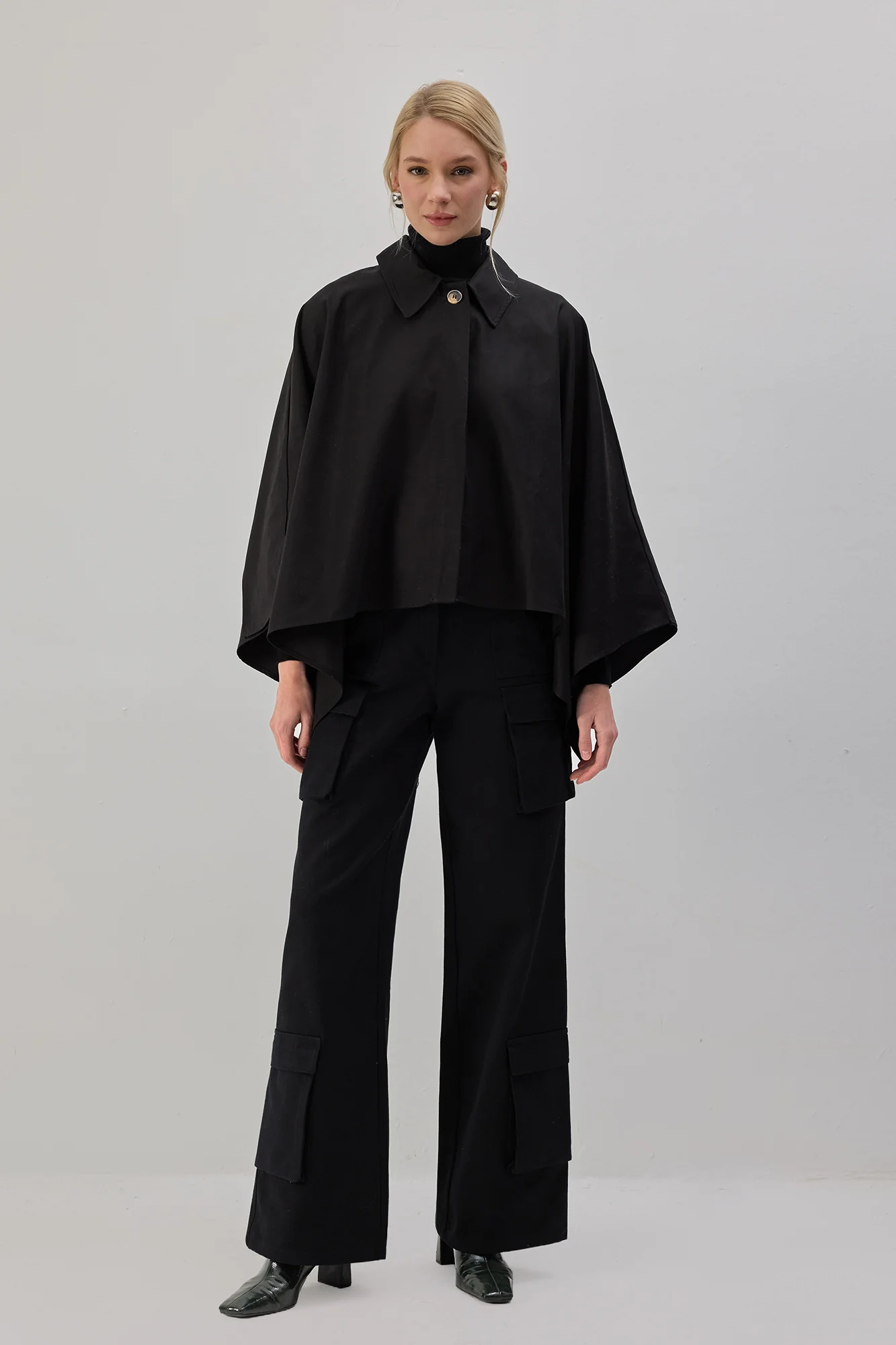 SHORT TRENCH PONCHO - Image 5