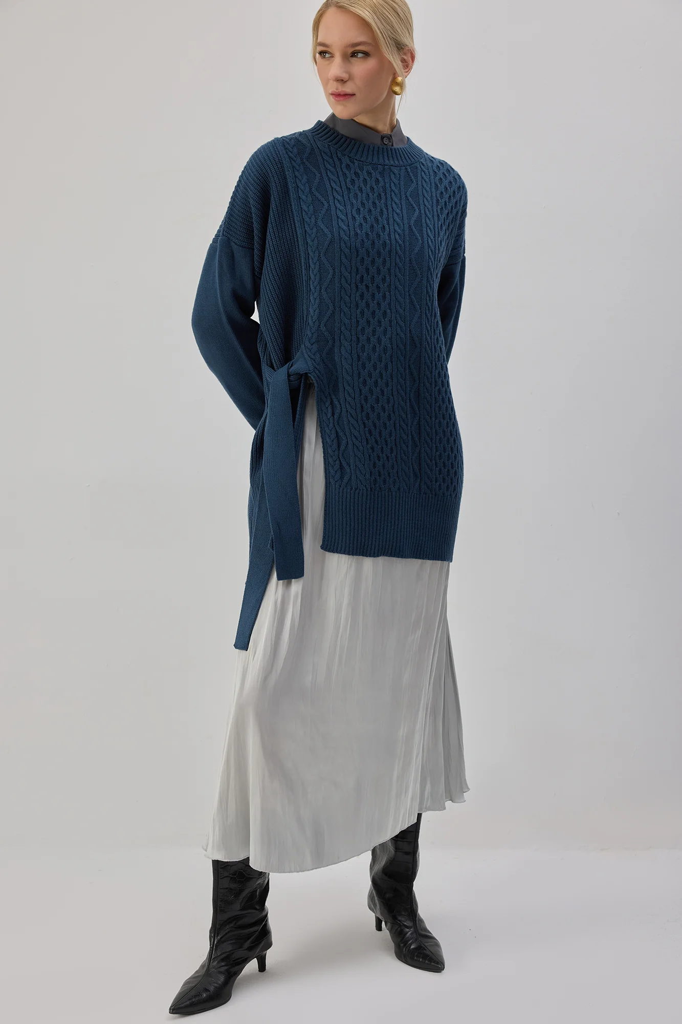 SIDE-TIE KNIT TUNIC - Image 2