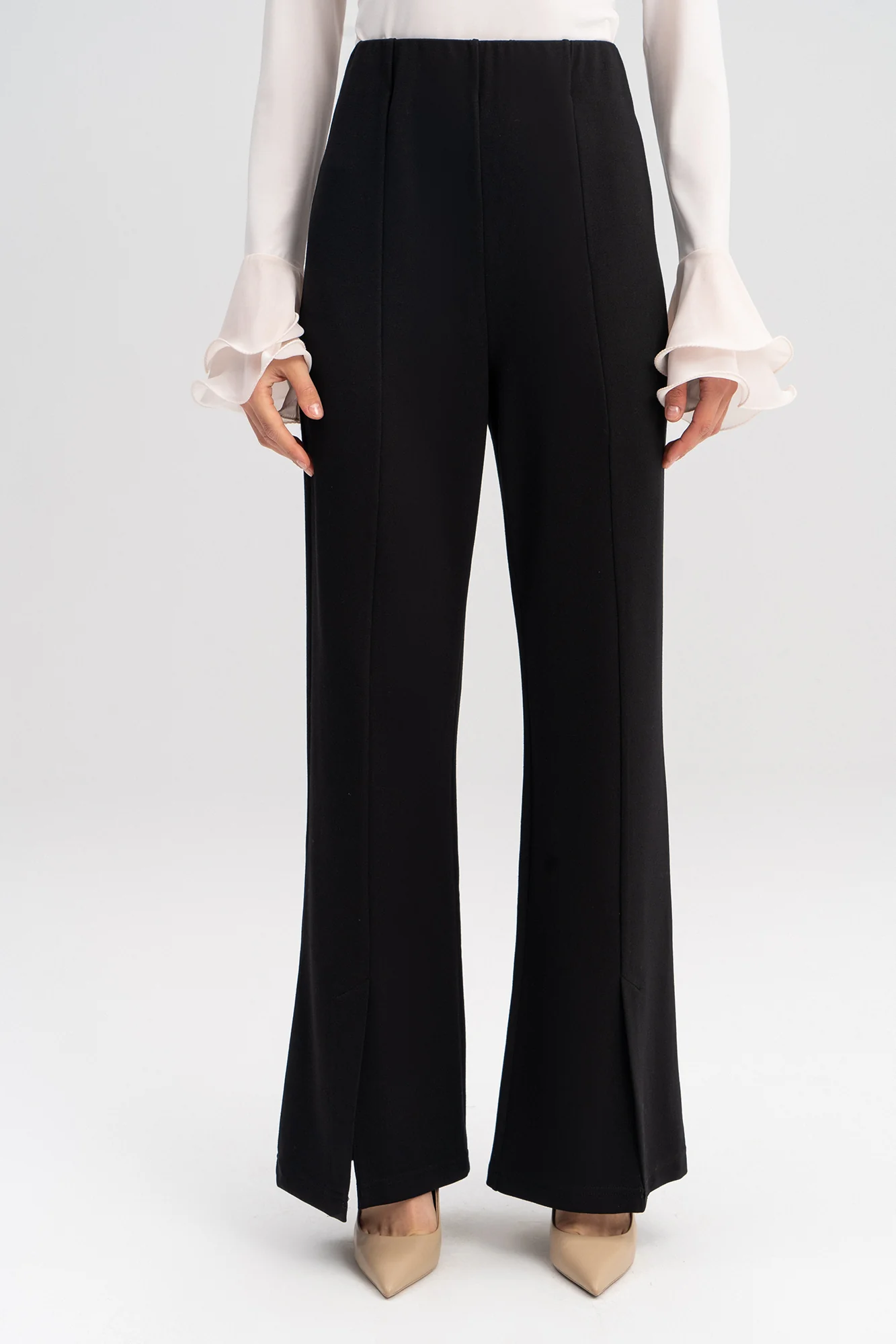 SLIT DETAILED JERSEY TROUSERS - Image 3