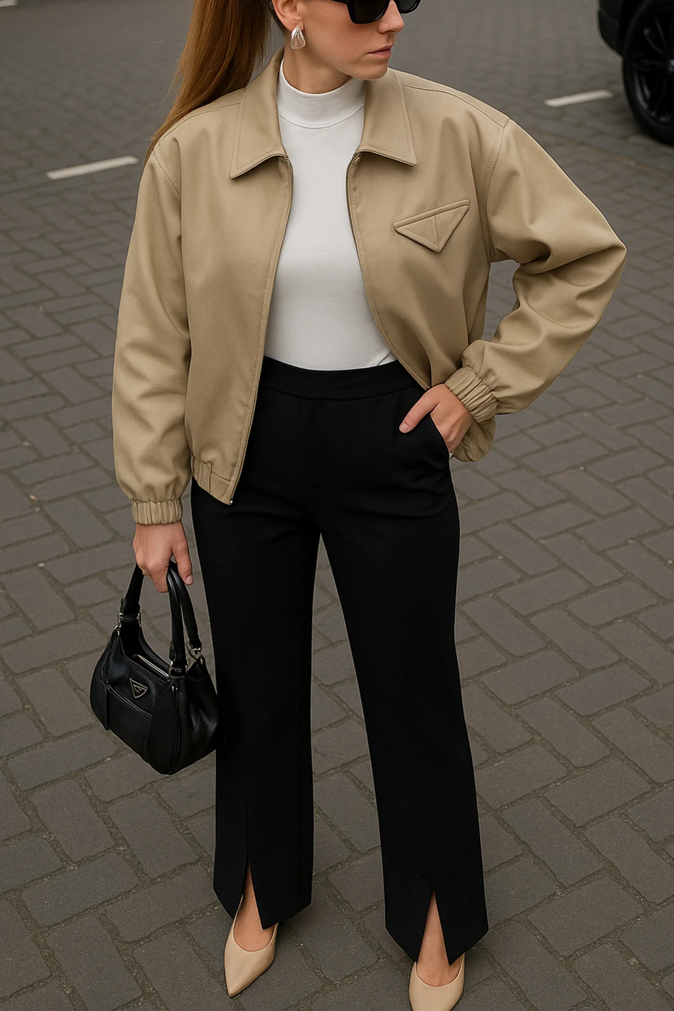 SLIT DETAILED JERSEY TROUSERS - Image 5